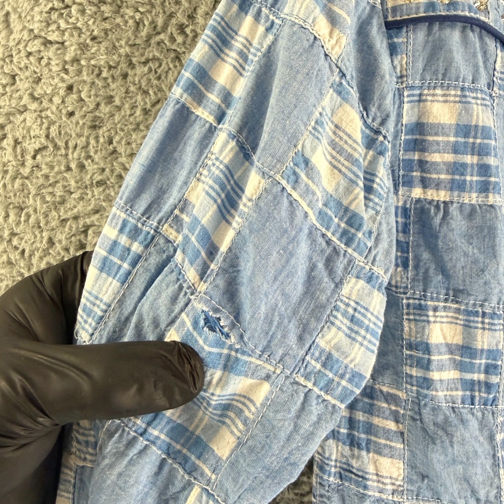 Vintage Western Collection Styles Snap Button Shirt Womens M Blue Patchwork VTG LS Vintage Shirt Size M / US 6-8 / IT 42-44 - 3 Thumbnail