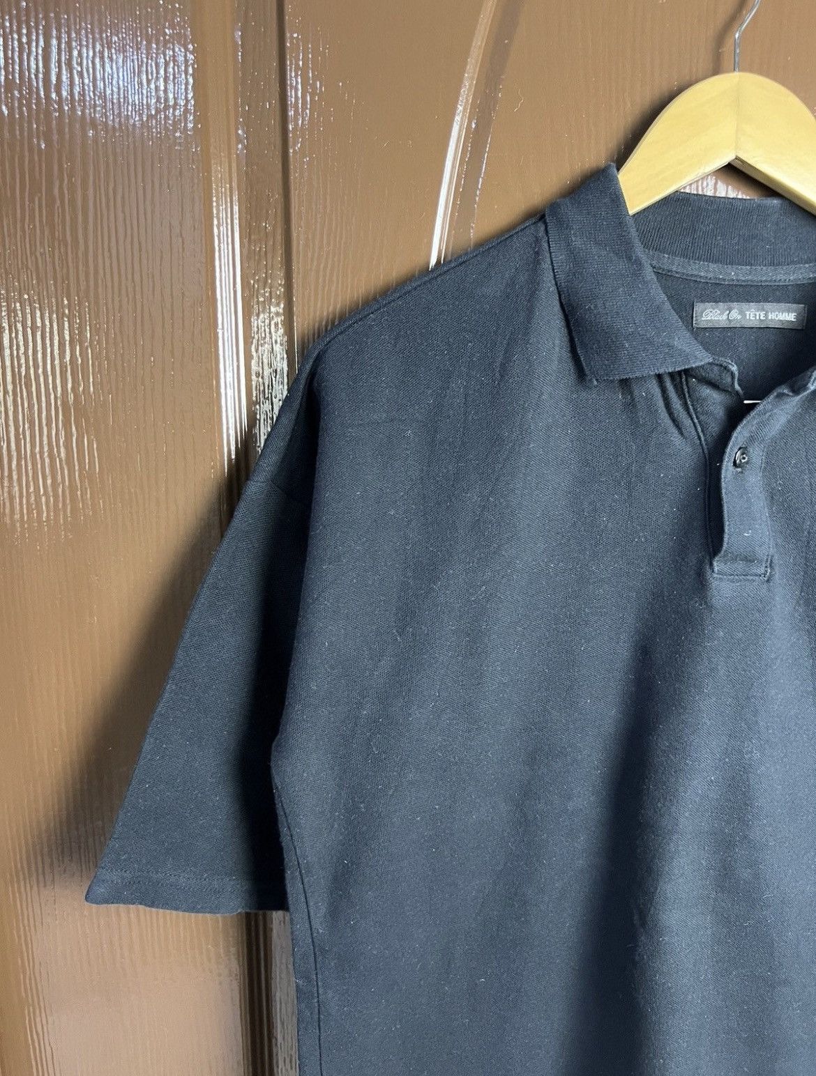 Tete Homme 🔥Black On Tête Homme Issey Miyake Polo Tees Size US M / EU 48-50 / 2 - 4 Thumbnail
