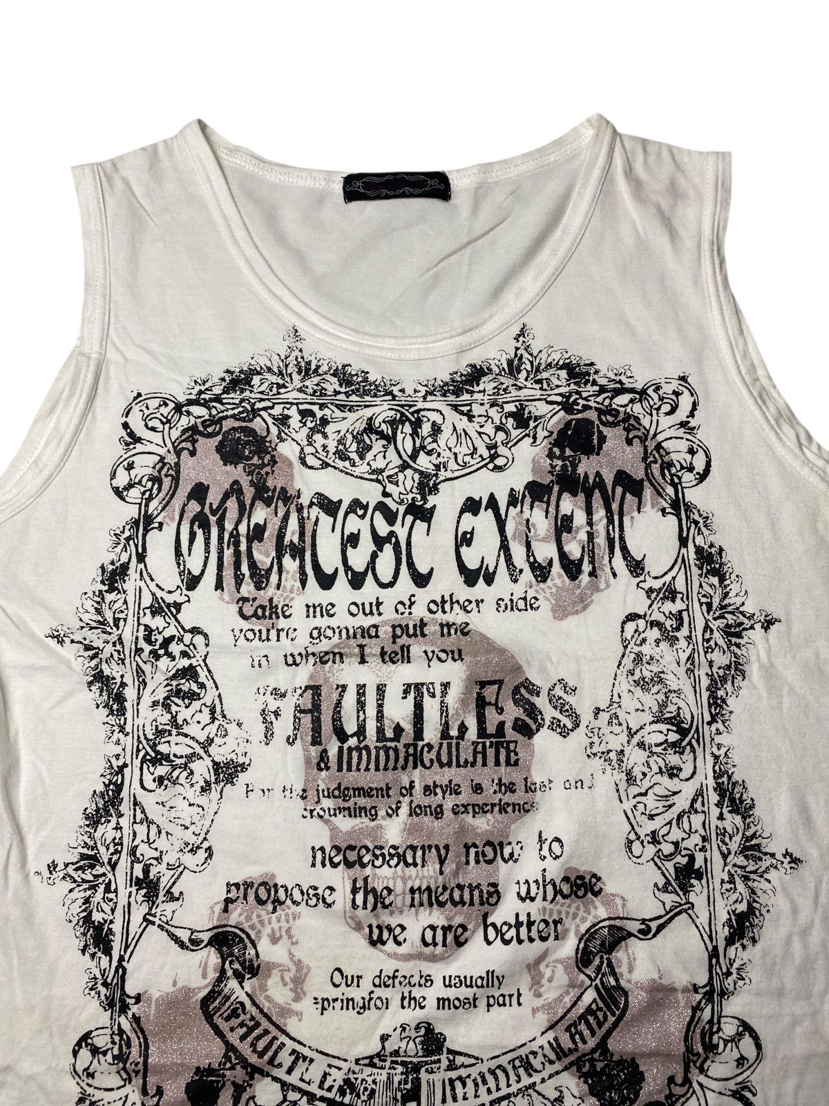 Hysteric Glamour × If Six Was Nine × Japanese Brand 2000's Skull Tribal Poem Tanktop Size US M / EU 48-50 / 2 - 2 Thumbnail