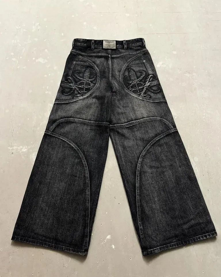 Japanese Brand × Vintage Streetwear Retro Baggy Jeans Y2K Size US 33 - 2 Thumbnail