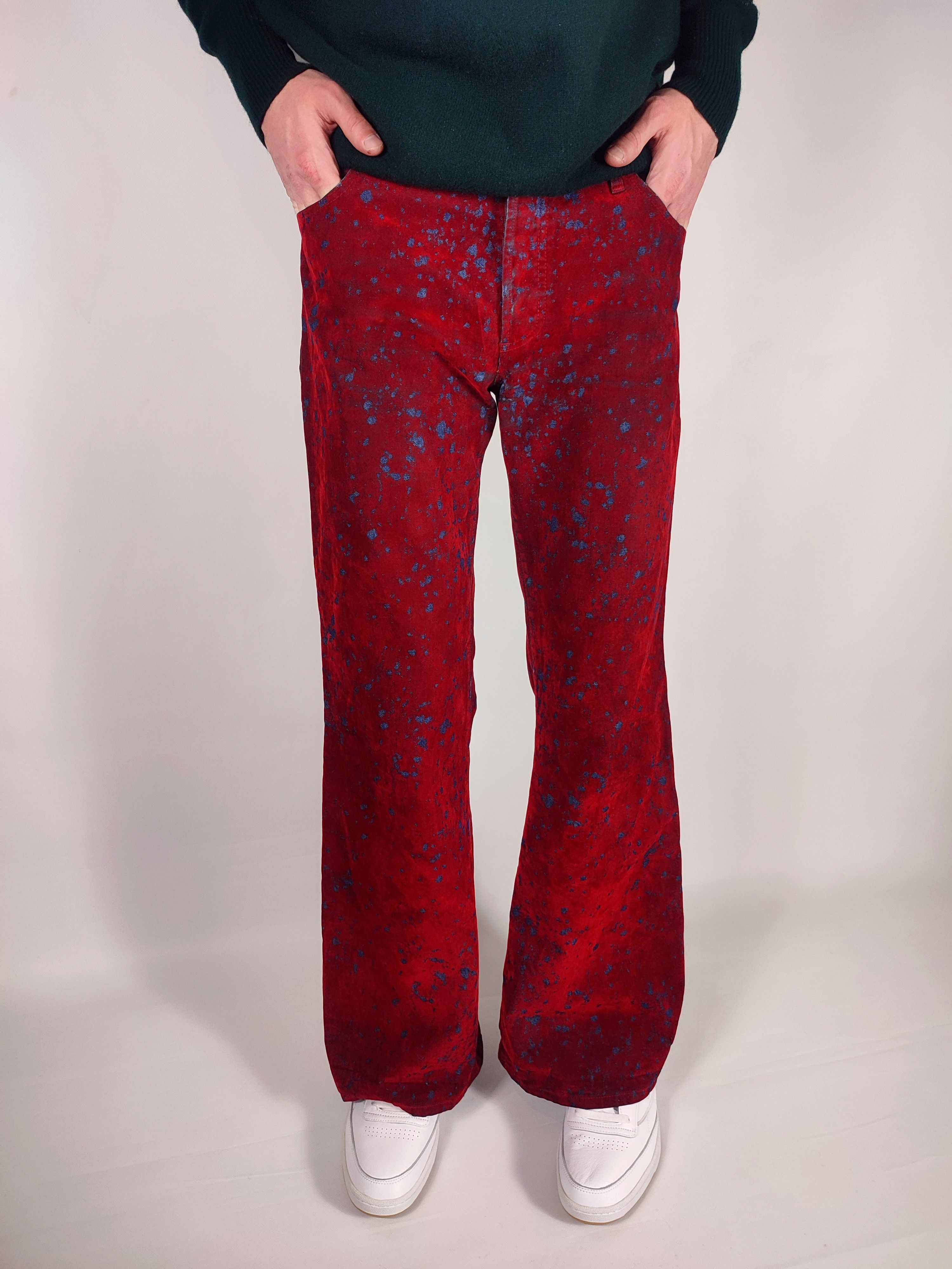 If Six Was Nine ATO The Kick Of Fashion Velour Flared Vampire Jeans Size US 33 - 5 Thumbnail