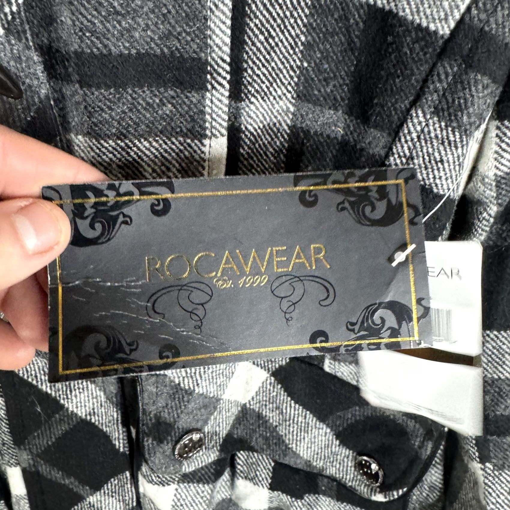 Rocawear Rocawear Coat Womens M Black Plaid Hooded Toggle Pockets Fur Trim Winter Parka Jacket Size M / US 6-8 / IT 42-44 - 4 Thumbnail