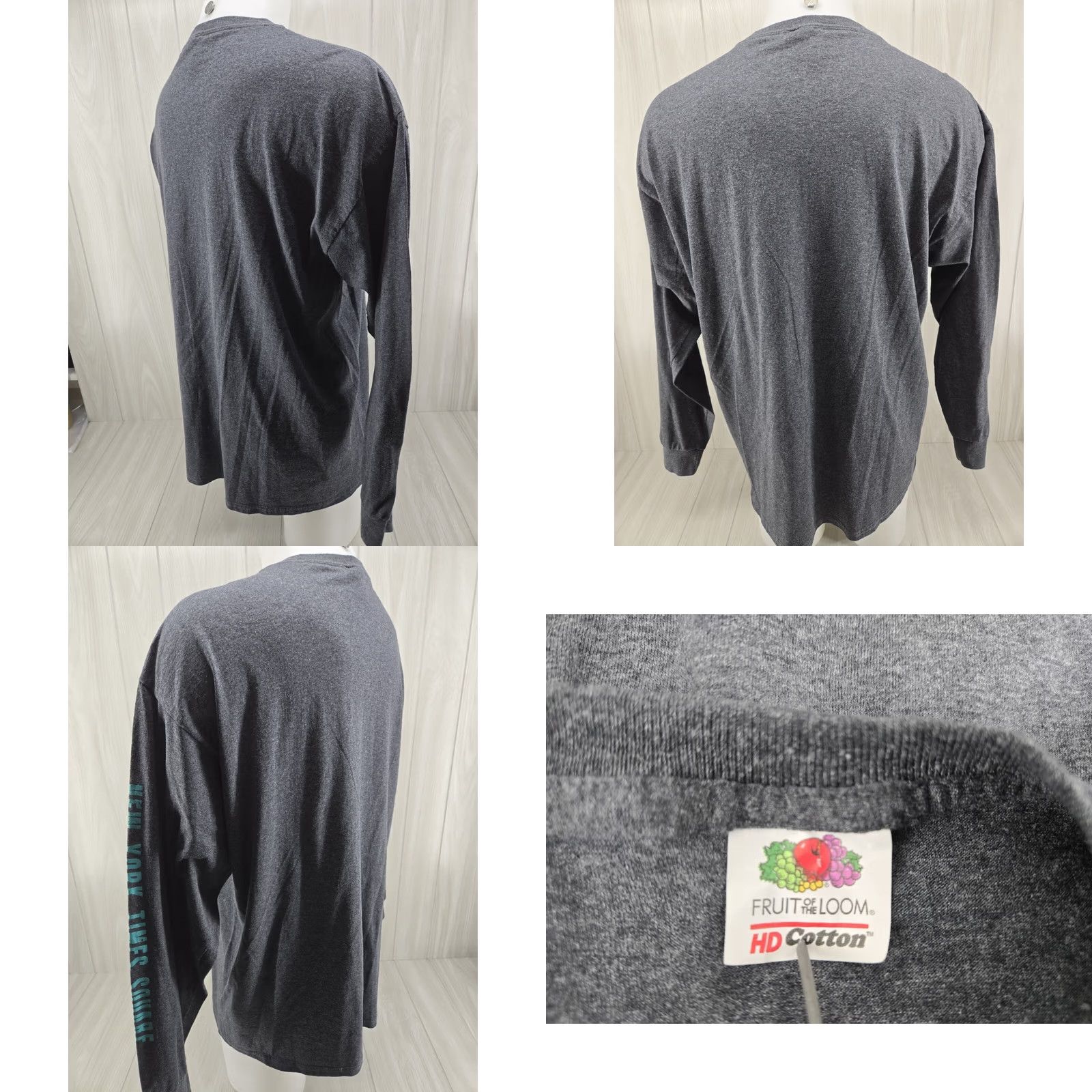 Shrimps Bubba Gump Shrimp Co. Adult Long Sleeve Shirt Gray 2XL Size US XXL / EU 58 / 5 - 8 Thumbnail