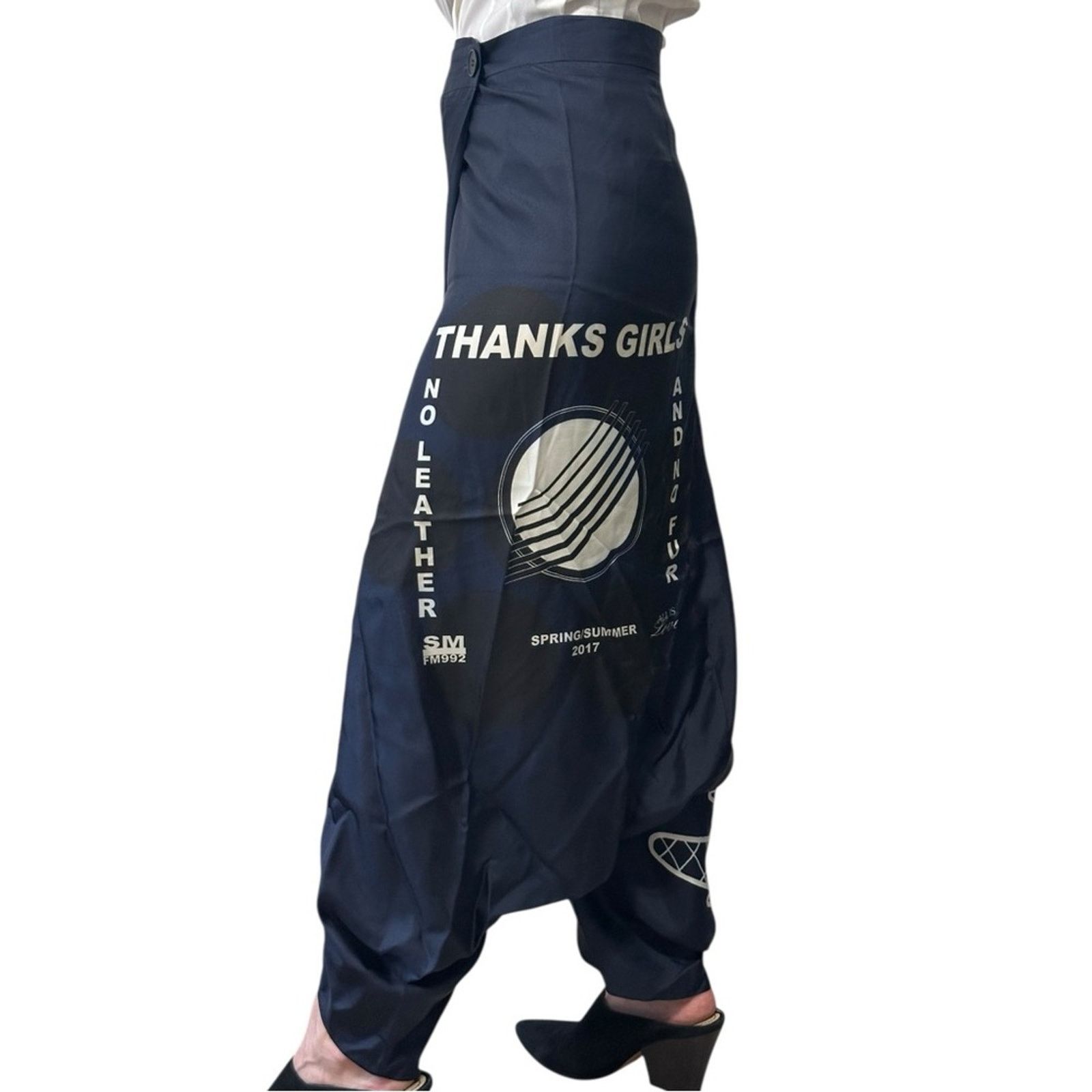 Stella McCartney SS17 Silk Harem Pants IT 38 Vibrant Blue White Graphic Print Size 26" / US 2 / IT 38 - 1 Thumbnail