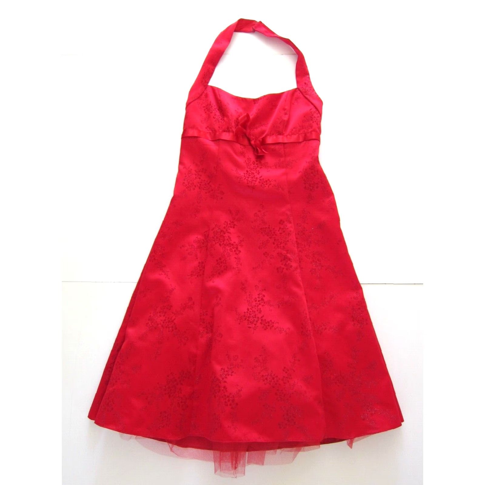 Vintage Vtg Zum Zum Niki Livas Red Satin Floral Halter Dress 9-10 Woman Vintage Niki Livas Red Satin Floral Halter Dress 9-10 Womens Size M / US 6-8 / IT 42-44 - 2 Thumbnail