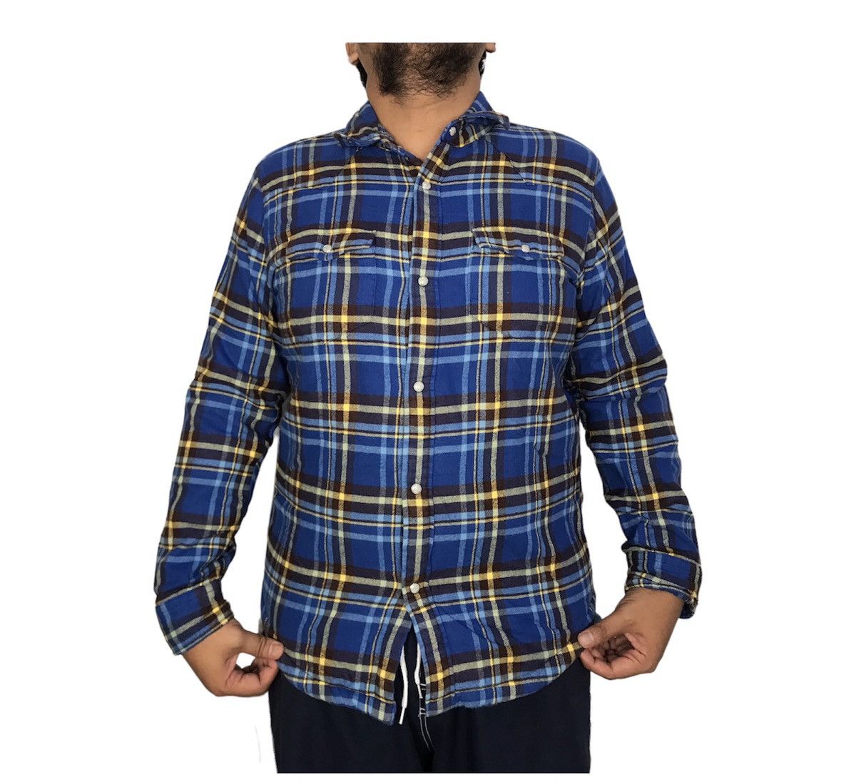 Flannel Japanese Brand Wool Padded Jacket Sherpa Inner Button Down Size US L / EU 52-54 / 3 - 12 Thumbnail