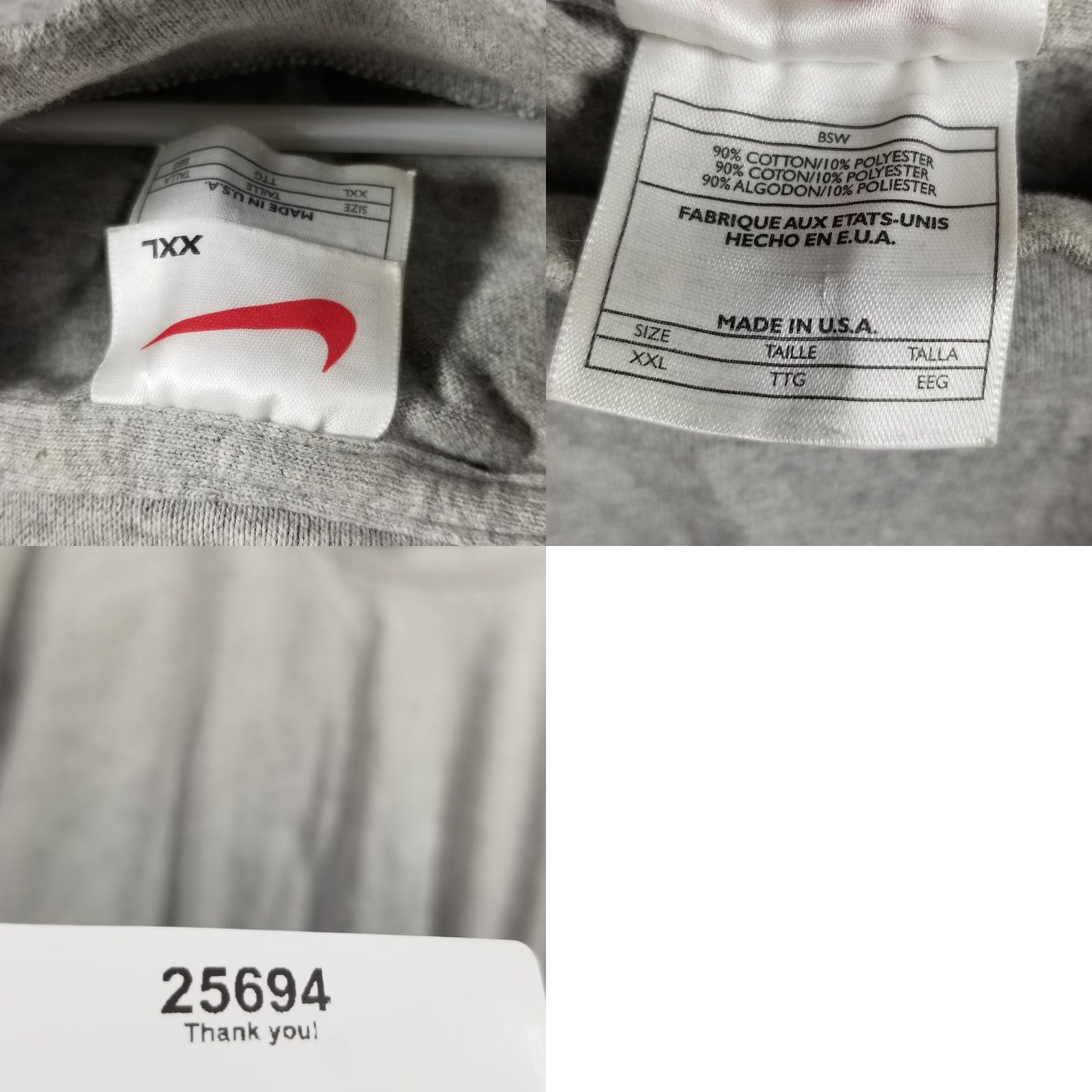Nike Vintage Nike Shirt Mens 2XL Gray Mock Neck Long Sleeve Swoosh Made USA 90s Size US XXL / EU 58 / 5 - 8 Thumbnail