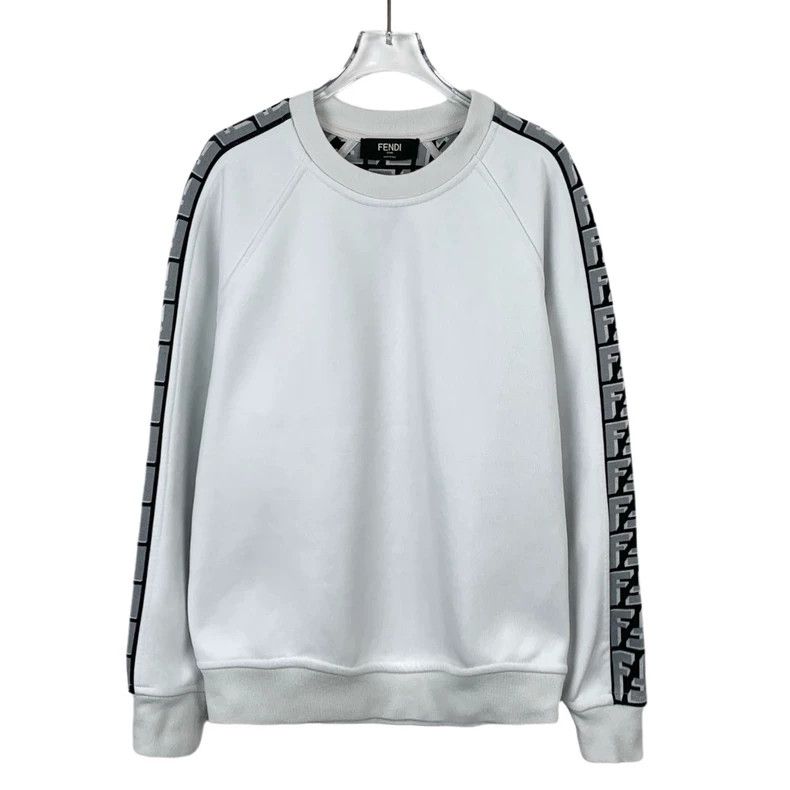 Fendi FENDI White Monogram Patchwork Round Neck Long Sleeve Swea Size US S / EU 44-46 / 1 - 1 Thumbnail