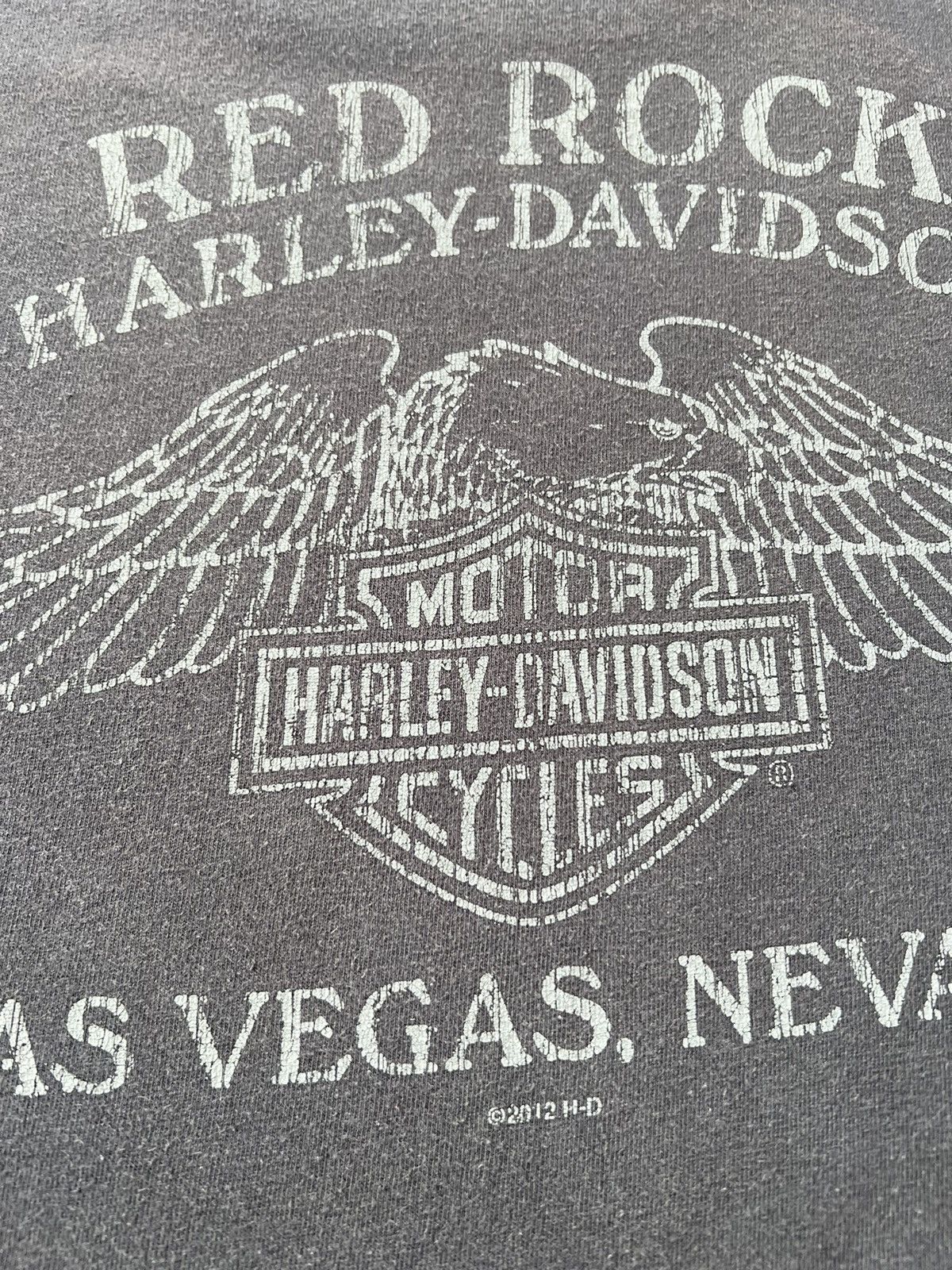 Harley Davidson Vintage 2012 Harley Davidson Eagle Red Rock Black T-shirt Size US XL / EU 56 / 4 - 17 Thumbnail