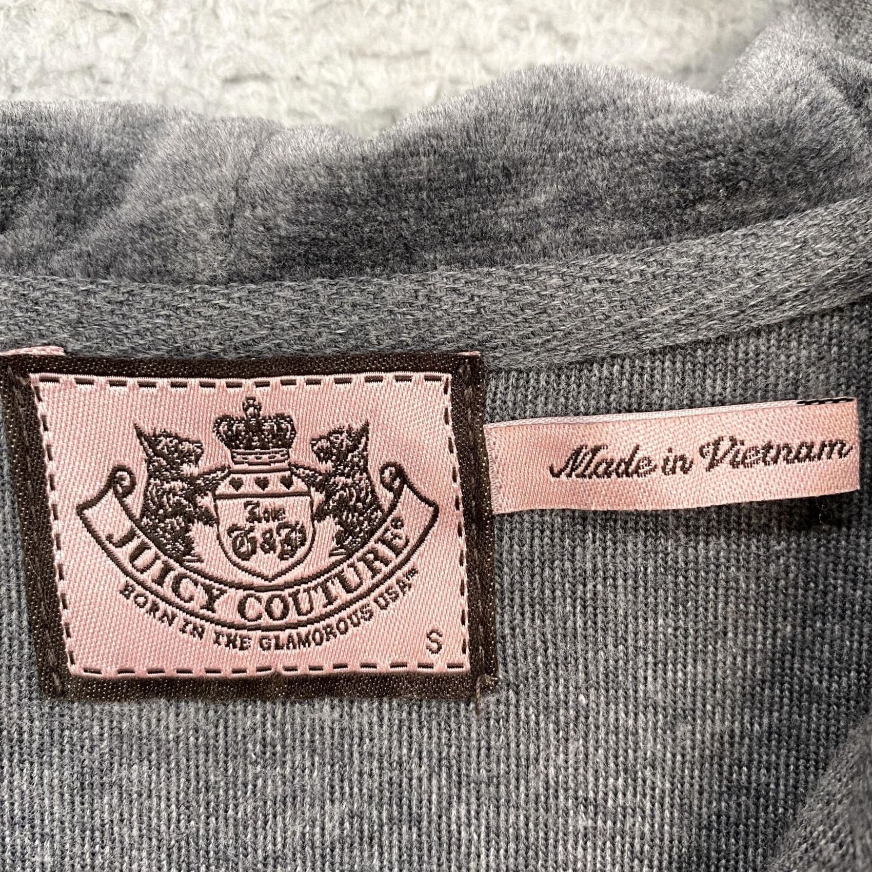 Juicy Couture VINTAGE Juicy Couture Hoodie Womens S Gray Velour Born Juicy Full Zip Glitter Size S / US 4 / IT 40 - 7 Thumbnail