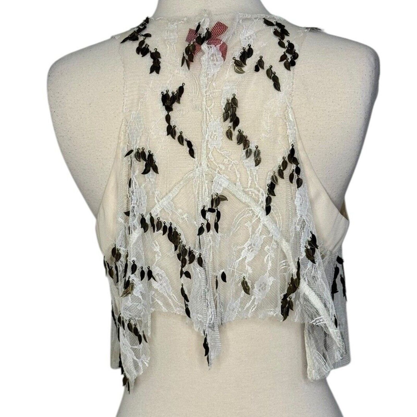 Other ARROGANT CAT Lace Charm Gold Embellished Club Vest Size XS/S Size S / US 4 / IT 40 - 6 Thumbnail