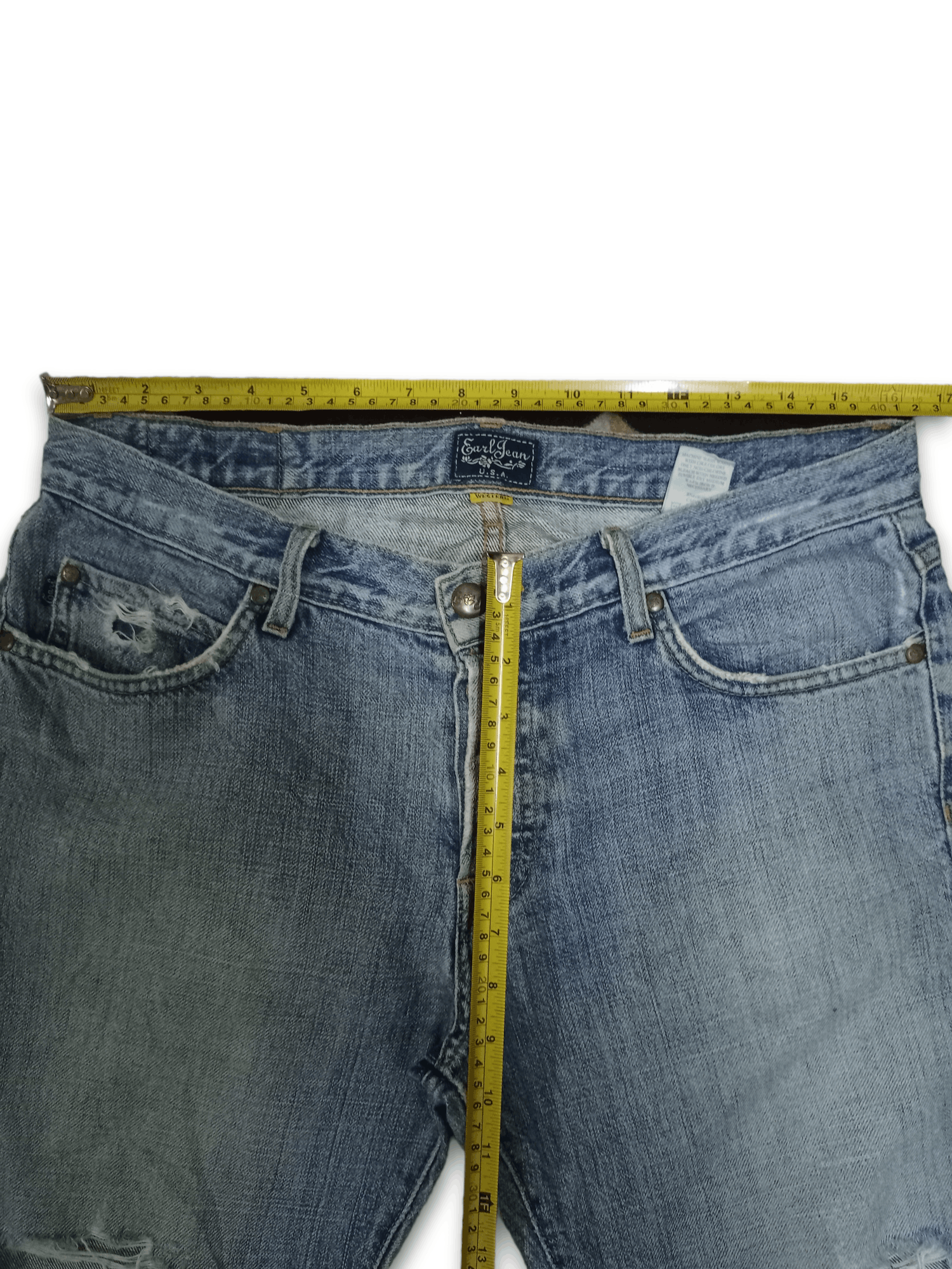 Earl Jeans Vintage USA Earl Jean Western Distressed Flare Jeans Size US 33 - 9 Thumbnail
