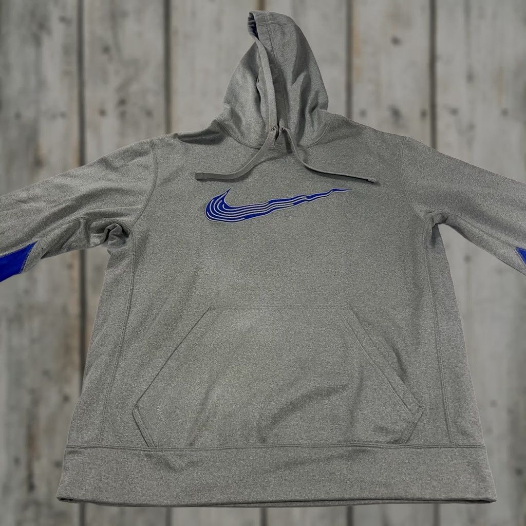 Nike Nike ThermaFit Annihilator Hoodie Swoosh Gray Blue Knockout 586289-063 M Adult Hoodie Pullover Logo Embroidered Size US M / EU 48-50 / 2 - 1 Thumbnail