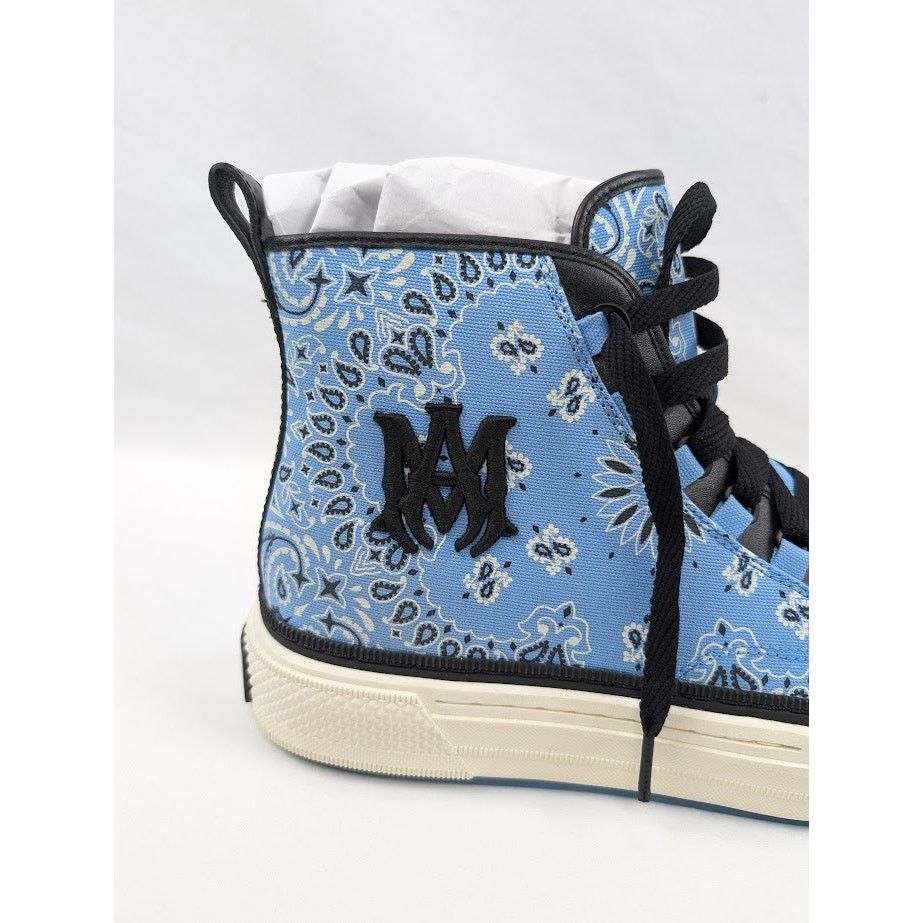 Amiri o1rshd1 Q:2 / Bandana Ma Court Hi-Top Sneakers Carolina Blue Size US 13 / EU 46 - 4 Thumbnail