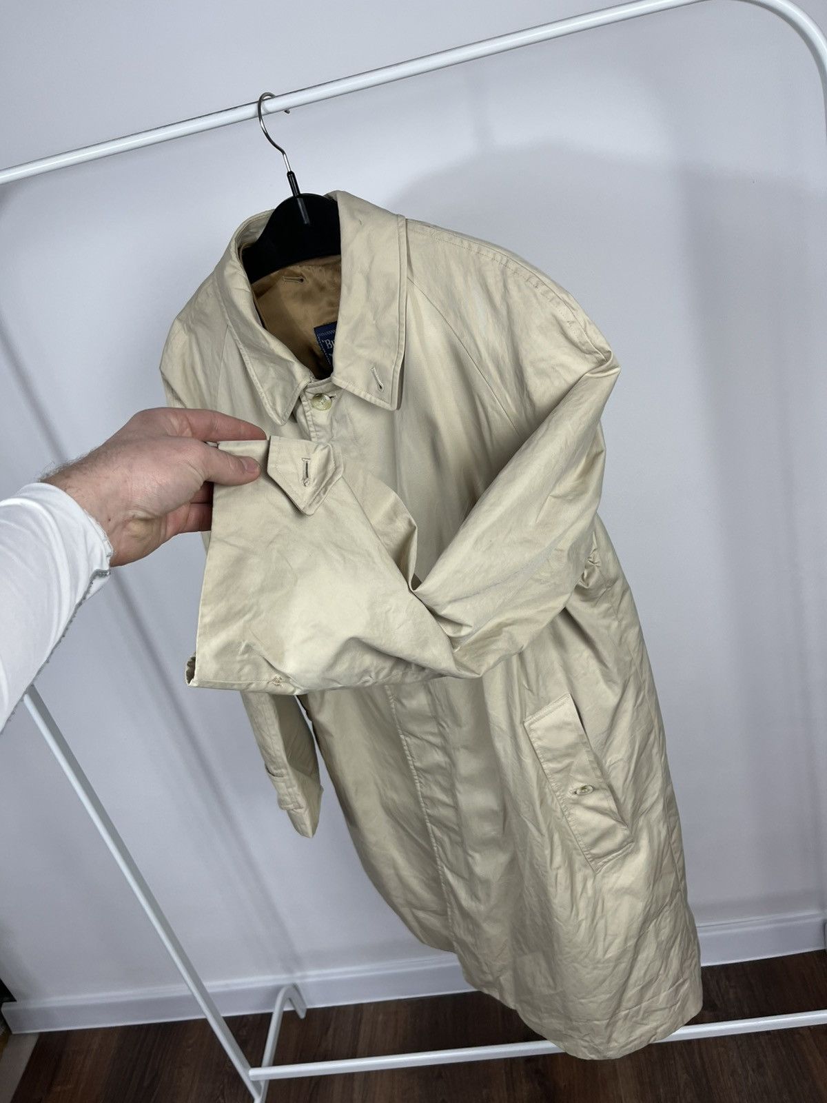 Burberry Burberrys Mens Beige Coat Wool Lined Vintage Trench Size US M / EU 48-50 / 2 - 7 Thumbnail