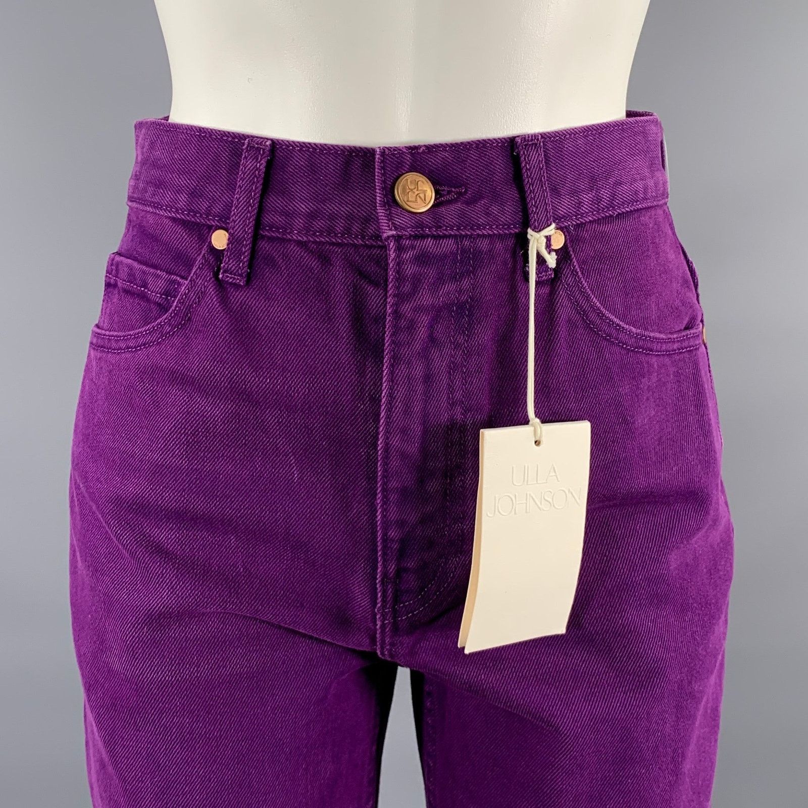 Ulla Johnson ULLA JOHNSON Size 25 Purple Cotton Straight Jeans Size 25" / US 0 / IT 36 - 2 Thumbnail