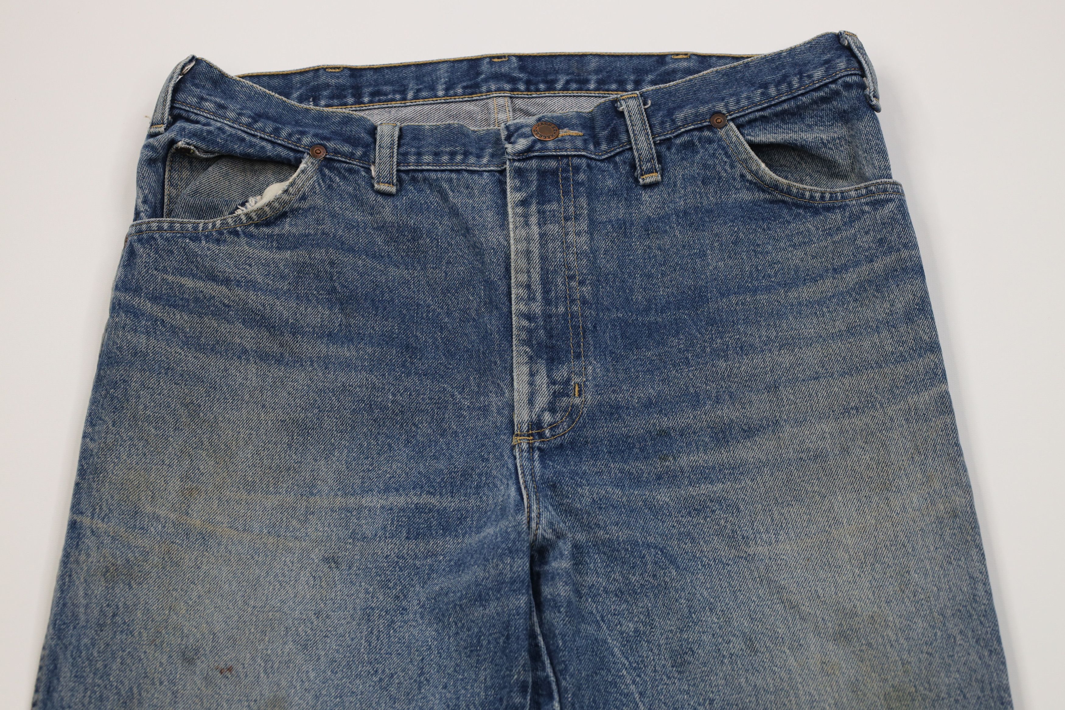 Vintage Vintage 70s Streetwear Flared Wide Leg Denim Jeans USA Size US 34 / EU 50 - 2 Thumbnail