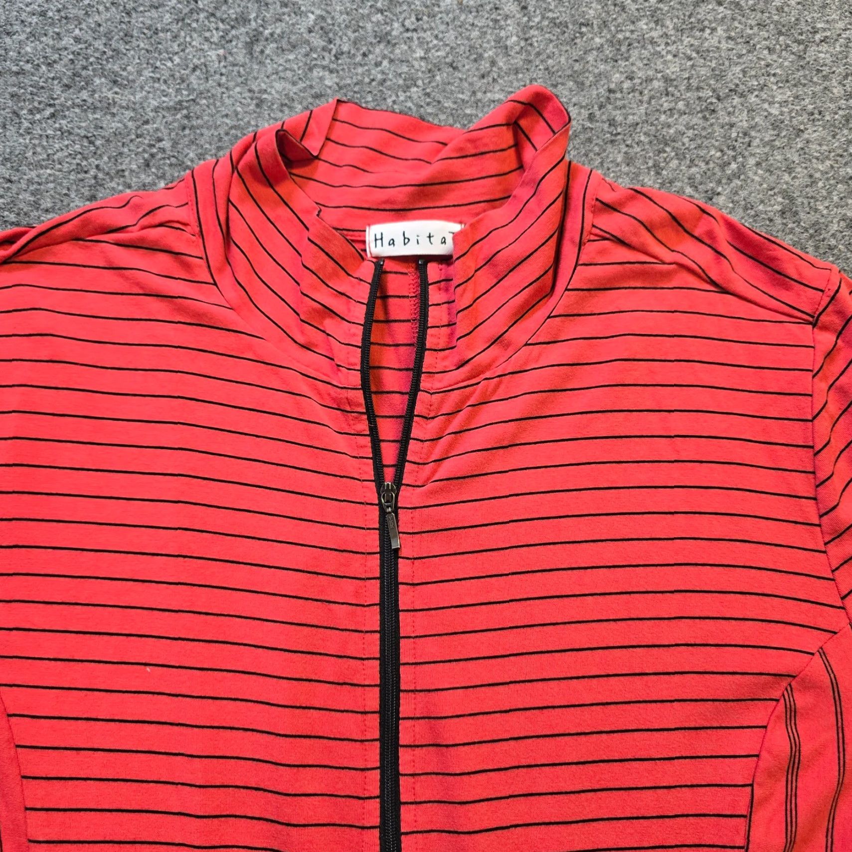 Habitat Habitat Jacket Womens XL Red Striped Full Zip Long Sleeve Casual - Classic, Lightweight, Knit, Regular Fit Size XL / US 12-14 / IT 48-50 - 2 Thumbnail