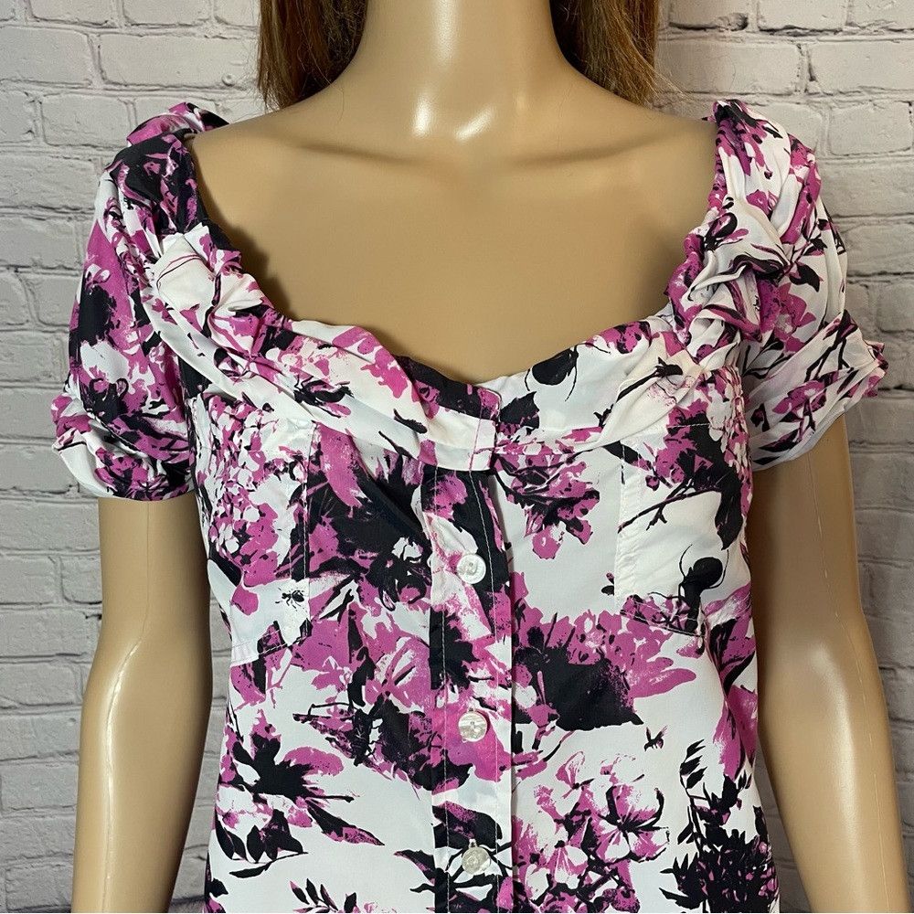 Jean Paul Gaultier Jean Paul Gaultier for Target Purple Floral Short Sleeve Dr Size S / US 4 / IT 40 - 5 Thumbnail