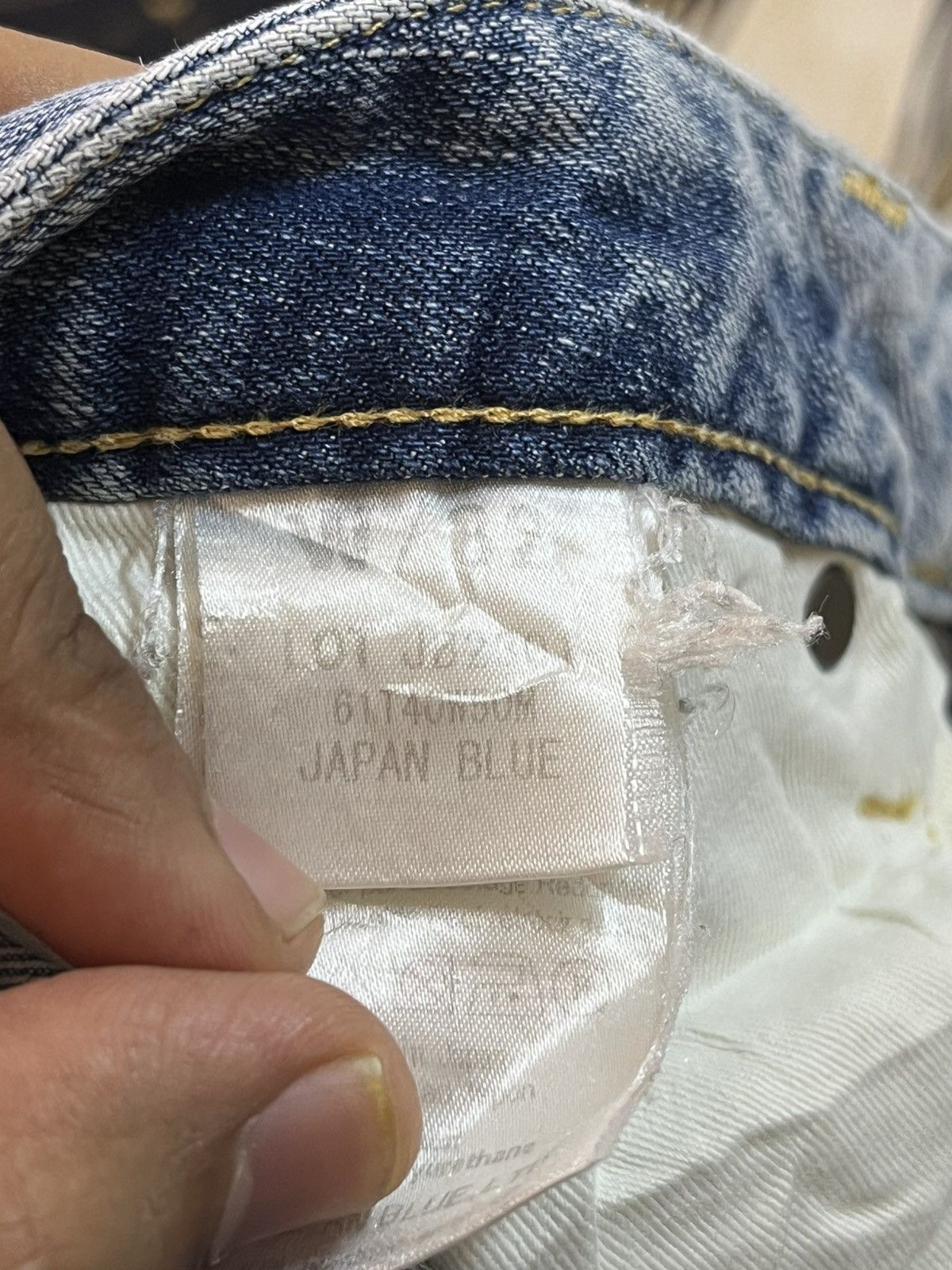 Japan Blue Vintage Japan Blue Faded Whiskers Denim Size US 33 - 8 Thumbnail