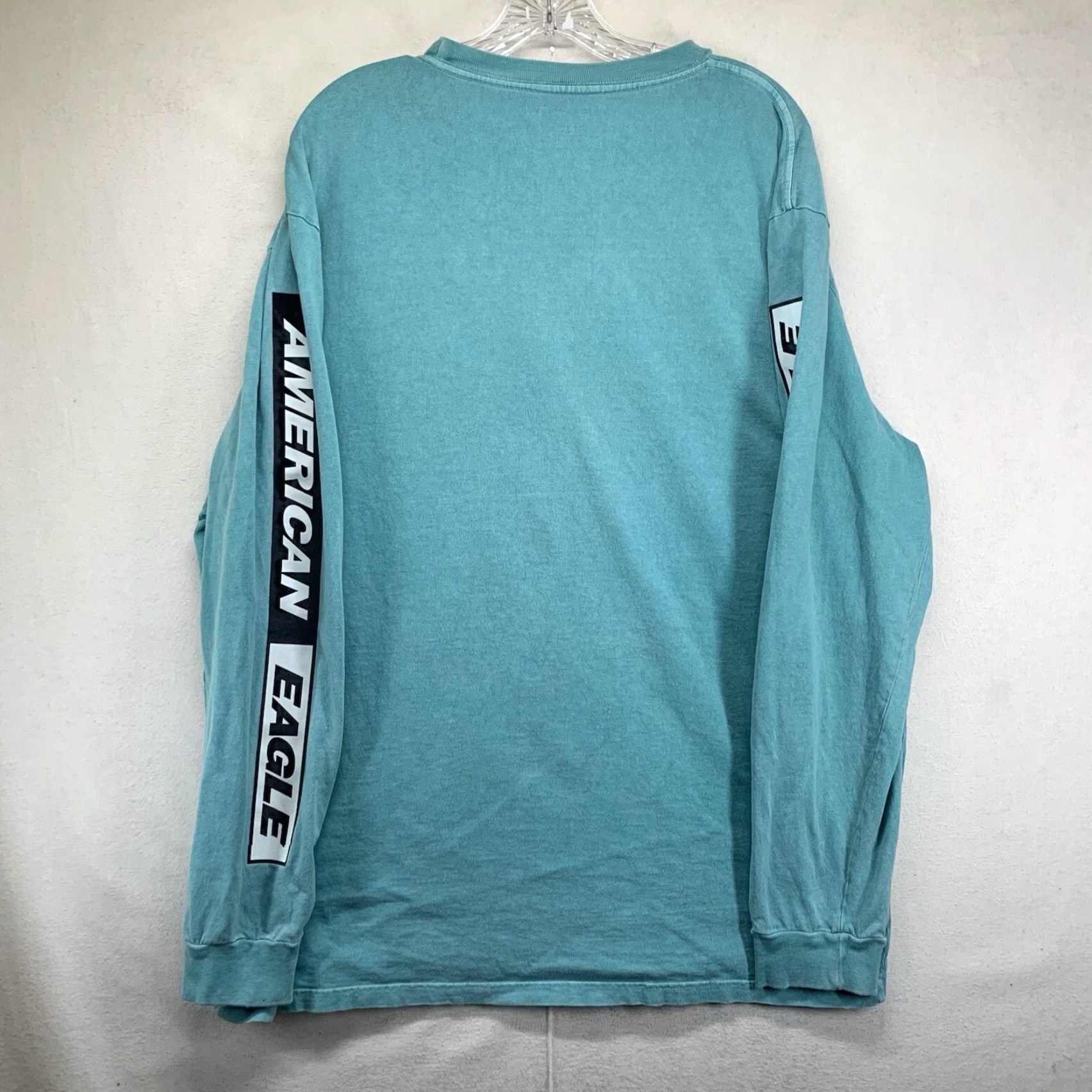 American Eagle Outfitters American Eagle Mens Long Sleeve T-Shirt 2XL Retro 90s Green Cotton Knit Beach Logo Size US XXL / EU 58 / 5 - 2 Thumbnail
