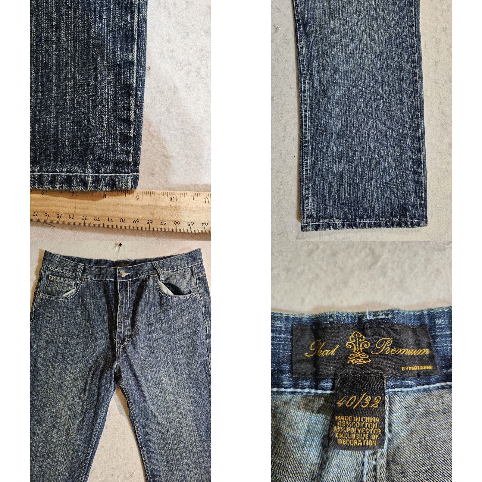 Phat Farm VINTAGE Phat Premium Phat Farm Embroidered Denim Jeans Mens 40x32 Wide Leg Size US 40 / EU 56 - 8 Thumbnail
