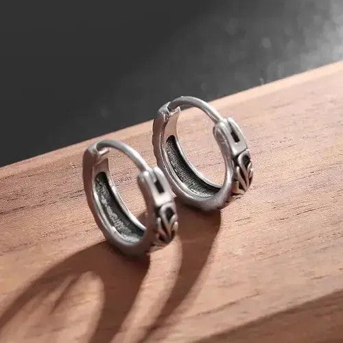 Other Retro Hypoallergenic Hoop Earring (1pairs） Size ONE SIZE - 2 Thumbnail