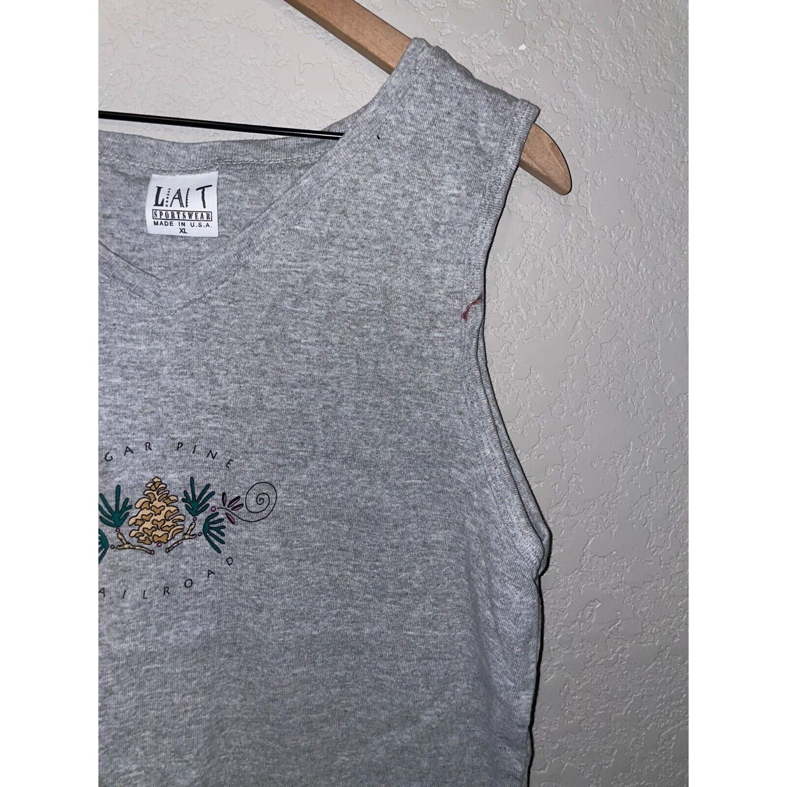 Vintage Womens Sugar Pine Shirt Railroad Gray Sleeveless VTG 90s XL Size XL / US 12-14 / IT 48-50 - 5 Thumbnail