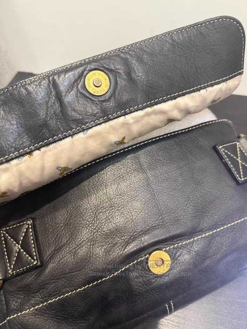 Vivienne Westwood Vivienne Westwood size os Classic Black Leather Saturn Text Size ONE SIZE - 7 Thumbnail