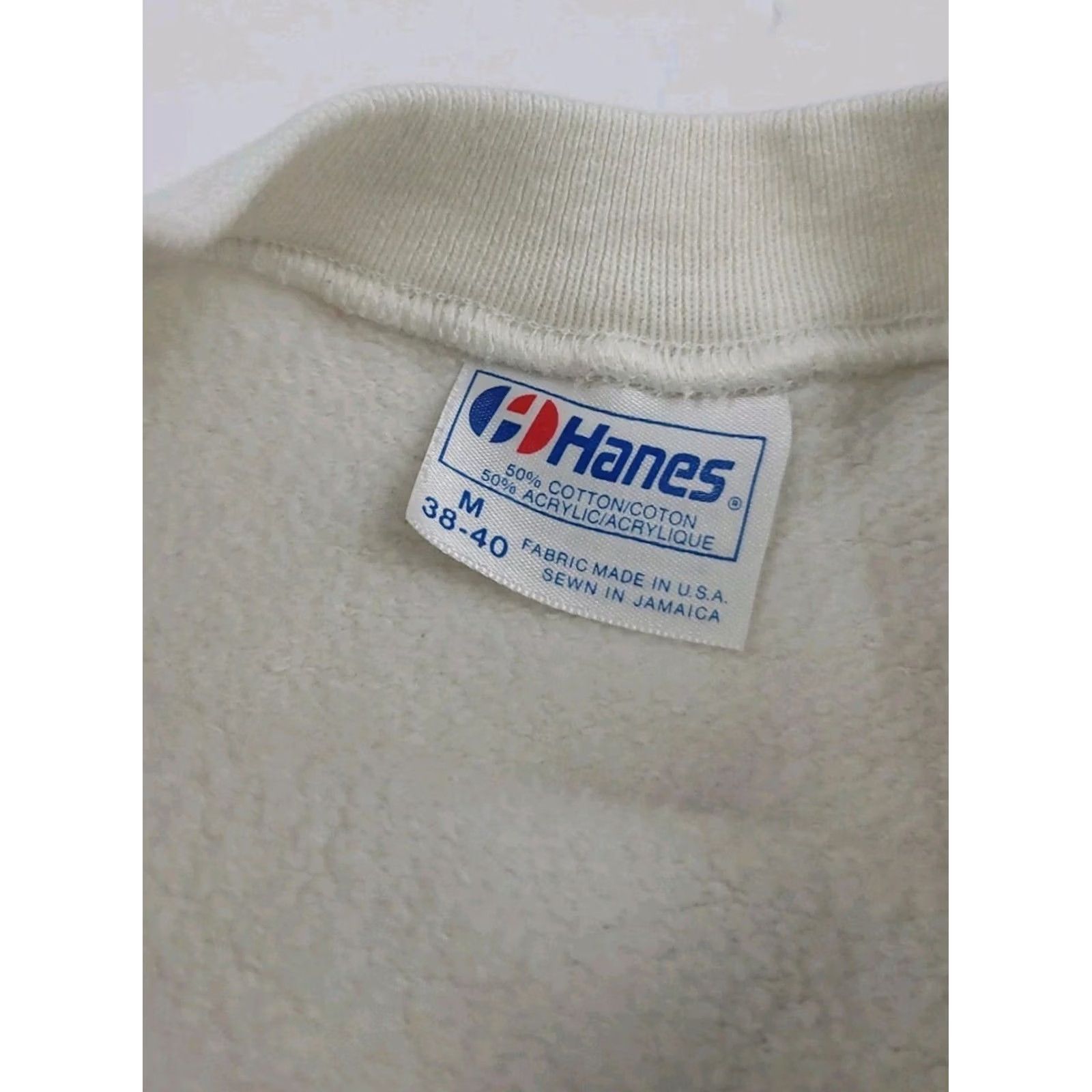 Hanes Vintage Disney Mickey Mouse Sweatshirt Cartoon Florida White USA 80s Worn Size US XS / EU 42 / 0 - 8 Thumbnail