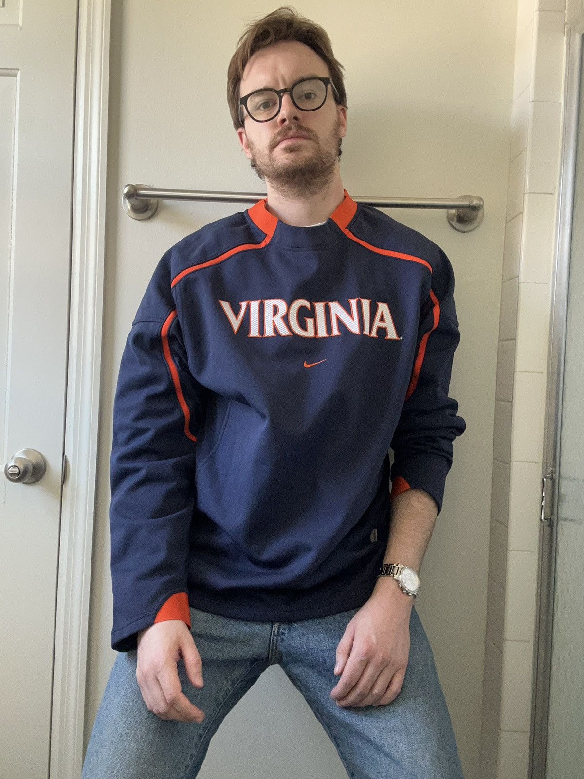 Nike 2009 UNiVERSiTY of ViRGiNiA L/S TENNiS TOP UVA CAVALiERS Size US L / EU 52-54 / 3 - 24 Thumbnail