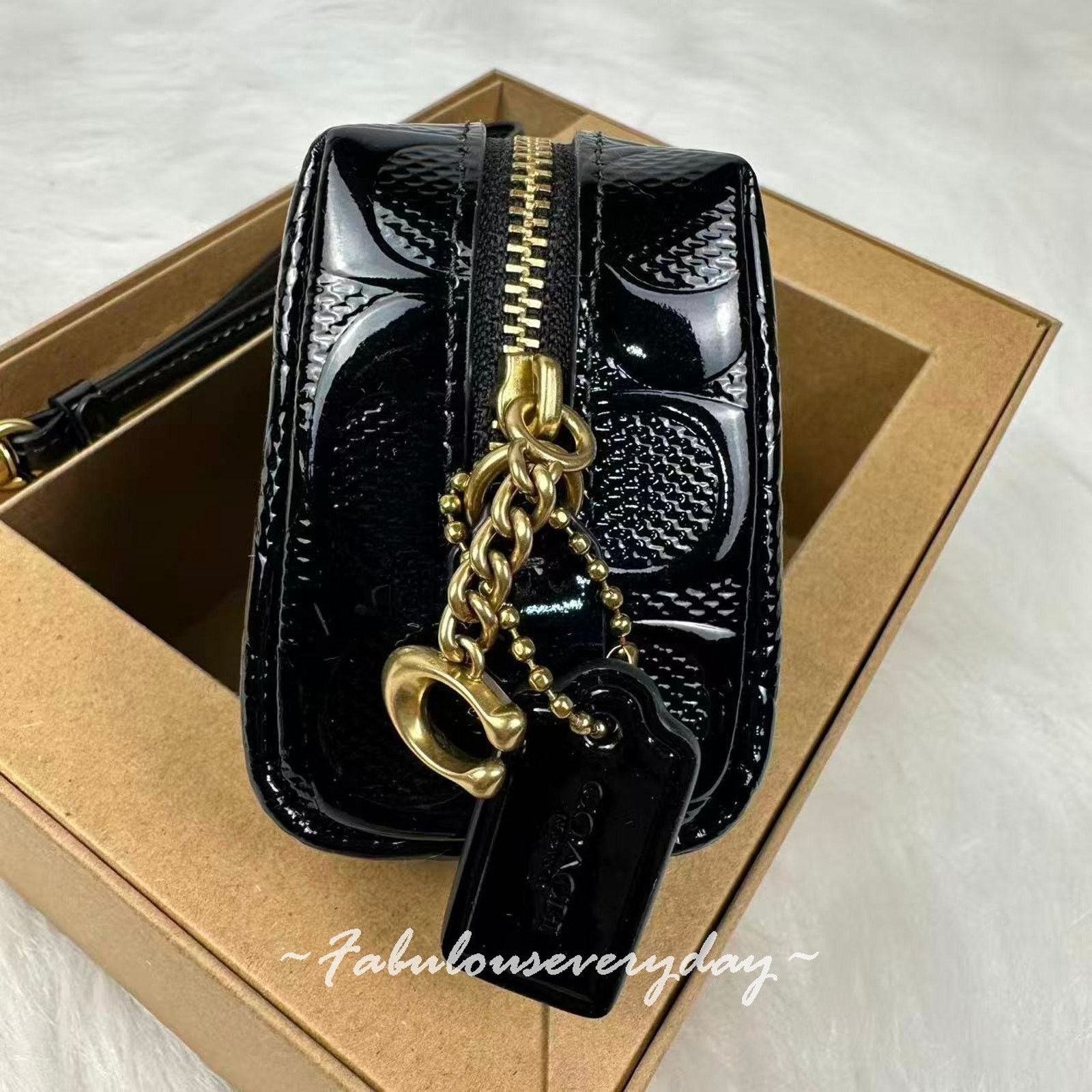 Coach Coach Boxed Essential Mini Cosmetic Pouch Wristlet Black Size ONE SIZE - 3 Thumbnail