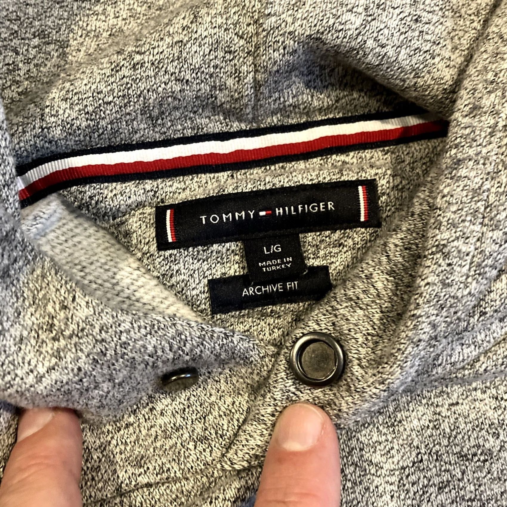 Tommy Hilfiger TOMMY HILFIGER PREMIUM HOODIE SWEATSHIRT ARCHIVE FIT Gray Large Mens L Heather Gray Pullover Sweater Size US L / EU 52-54 / 3 - 4 Thumbnail