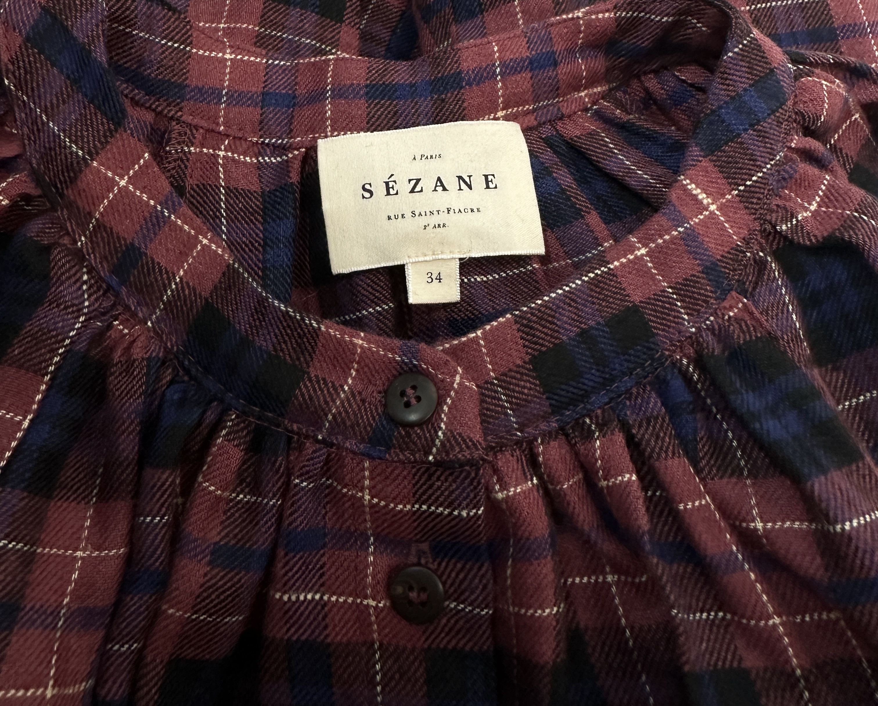 Sezane Lealys Shirt In Check Plaid Size XS / US 0-2 / IT 36-38 - 8 Thumbnail