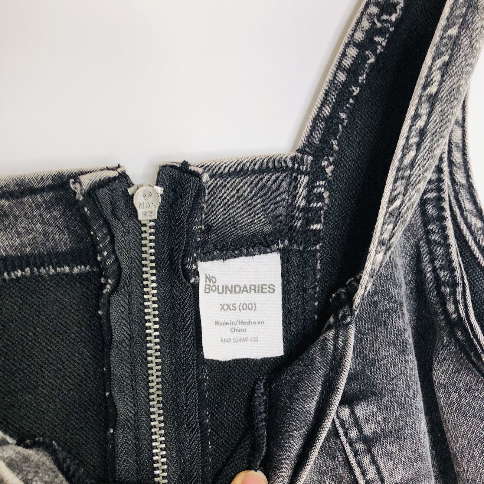 Other No Boundaries Juniors Achid Wash Black Denim Square Neck XXS Size XXS / US 00 / IT 34 - 4 Thumbnail