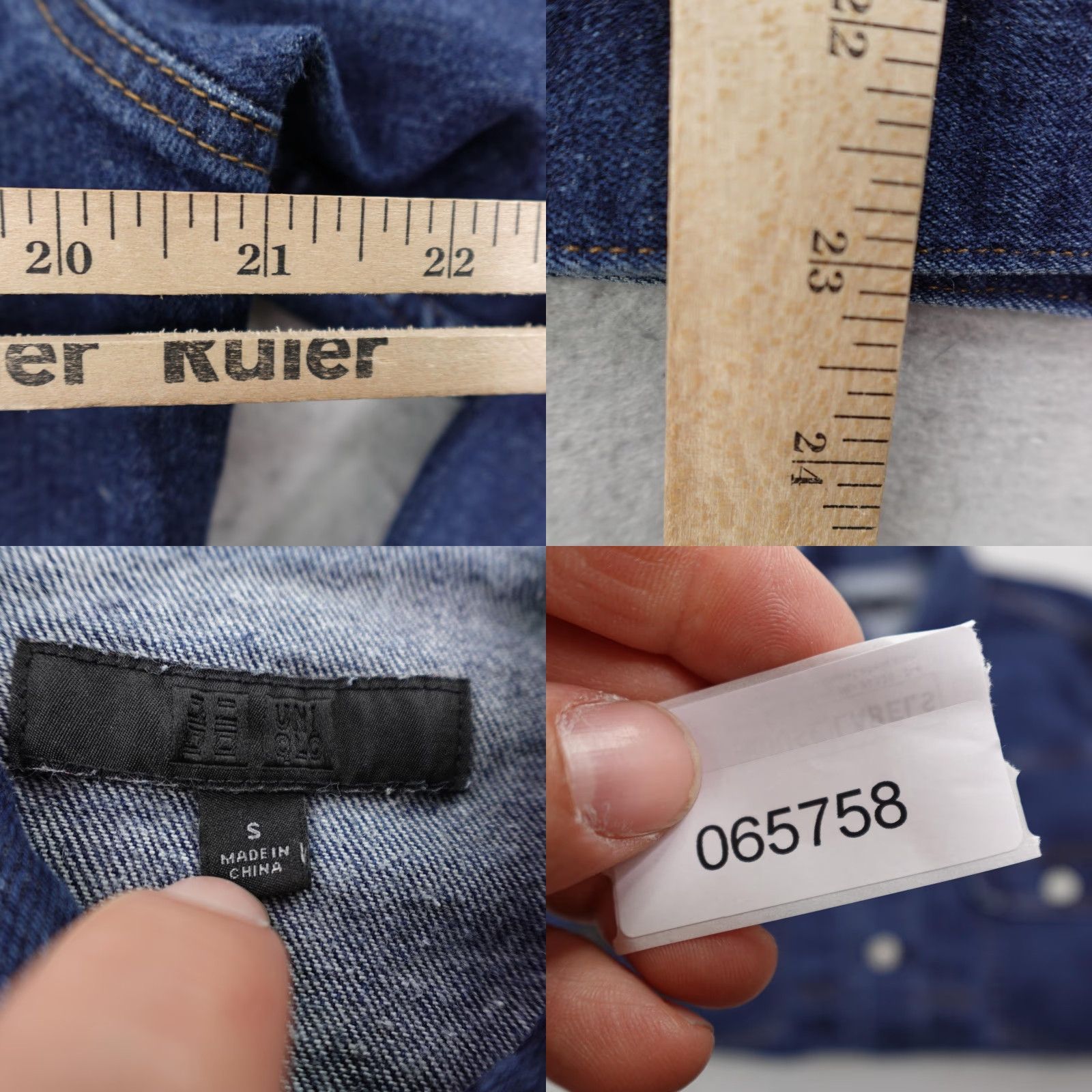 Uniqlo Uniqlo Jacket Mens Small Blue Denim Trucker Button Up Flex Dark Casual Workwear Mens Size US 29 - 8 Thumbnail