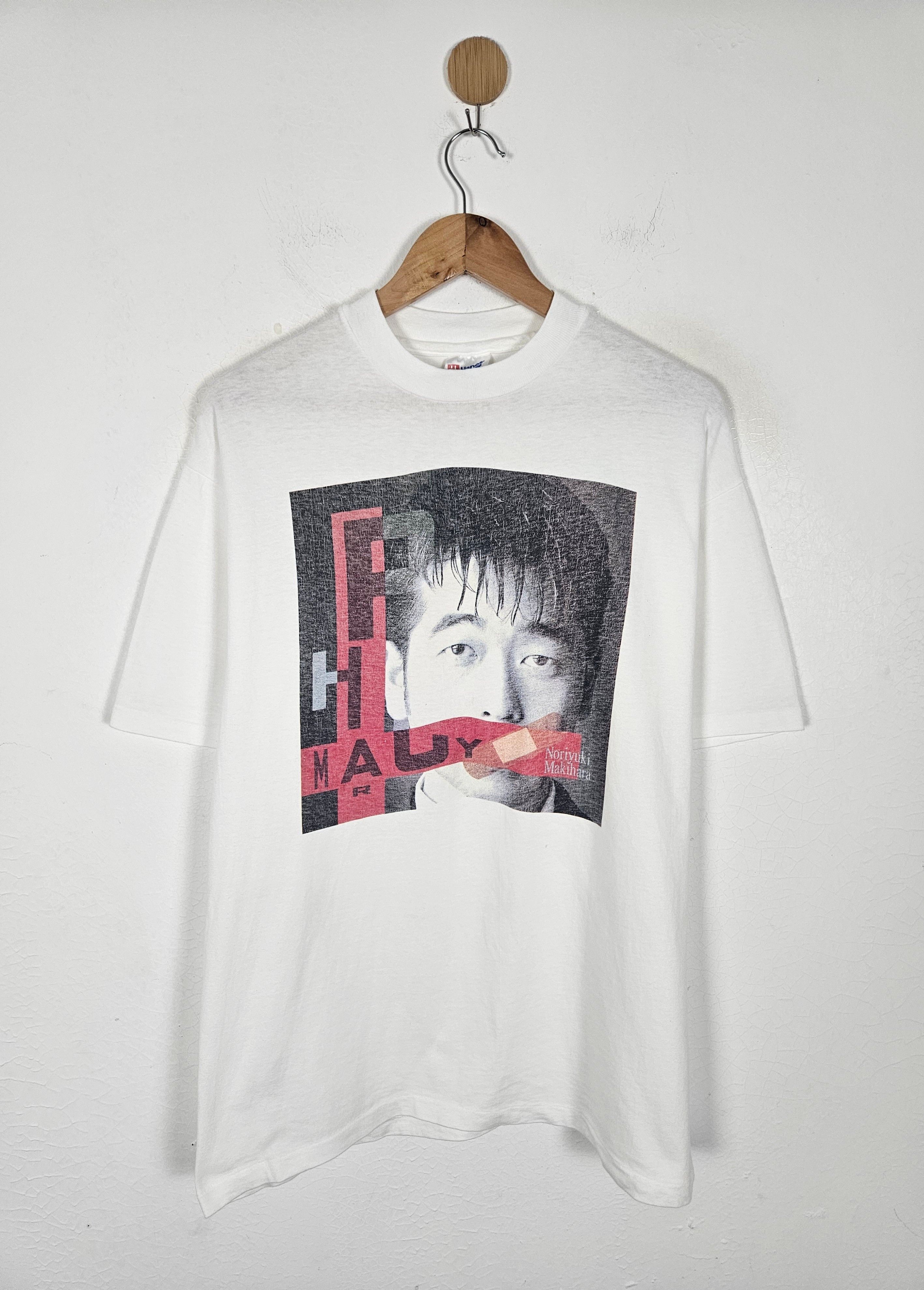 Band Tees Vintage 90s Noriyuki Makihara Japanese Singer-Songwriter Tee Size US L / EU 52-54 / 3 - 1 Thumbnail