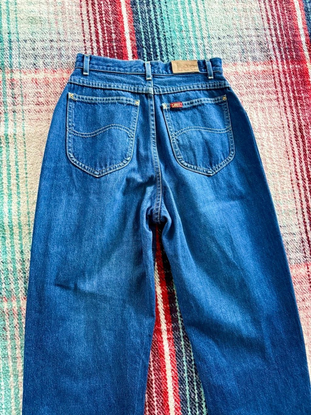 Lee 70s Lee Pleated Tapered Medium Wash Jeans 25x29 Size 25" / US 0 / IT 36 - 4 Thumbnail