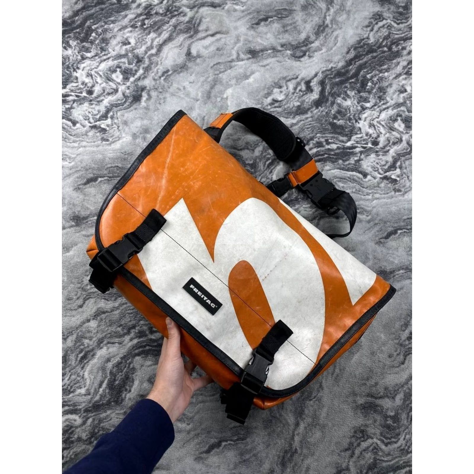 Freitag Freitag Large Shoulder Bag Orange PVC Canvas Messenger Bag Mens casual 2010-2019 Adjustable Strap Bag) Size ONE SIZE - 4 Thumbnail