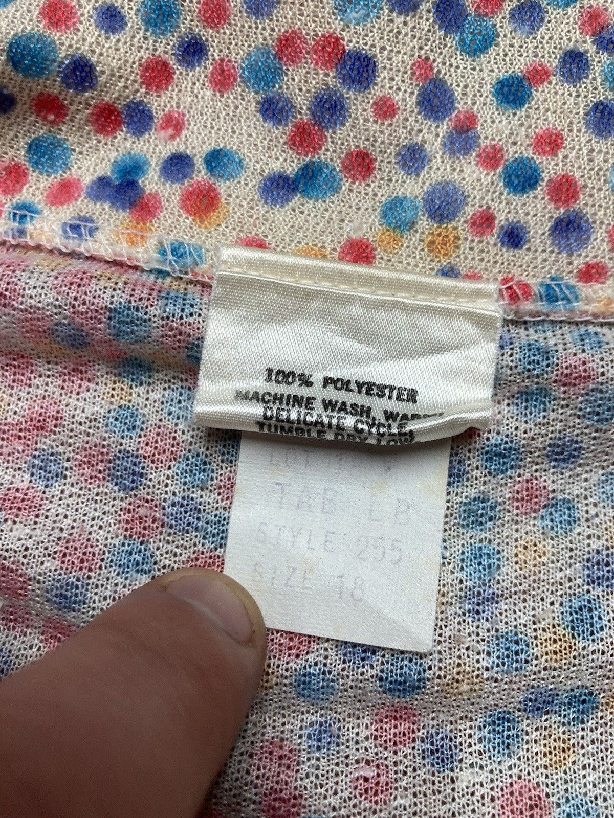 Vintage Vintage 70s shirt polka dot hippie boho rainbow women’s 18 Size L / US 10 / IT 46 - 5 Thumbnail