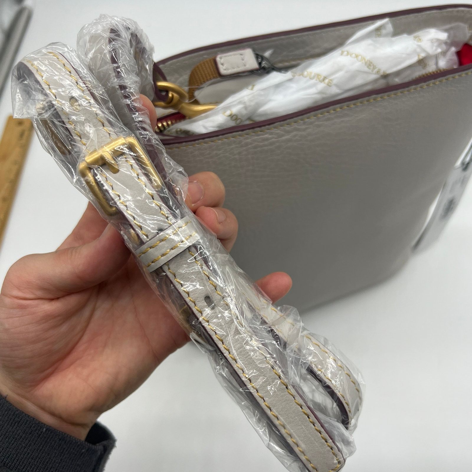 Dooney & Bourke Dooney & Bourke Florentine Zip Crossbody Handbags Ecru Size ONE SIZE - 5 Thumbnail