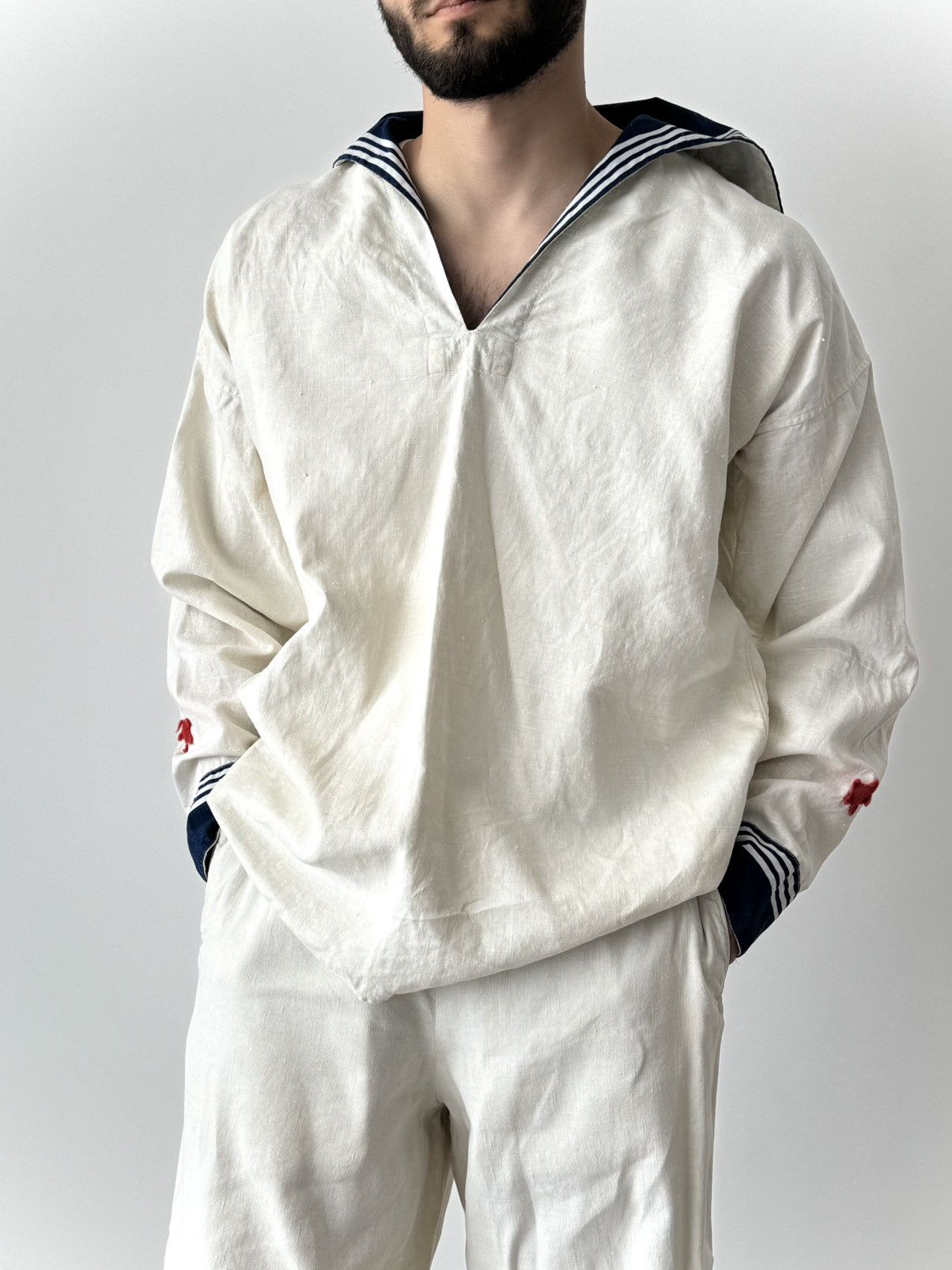 Cccp 1930/40s WW2 Era Soviet Union Navy ‘Formenka’ White Suit Size US M / EU 48-50 / 2 - 2 Thumbnail