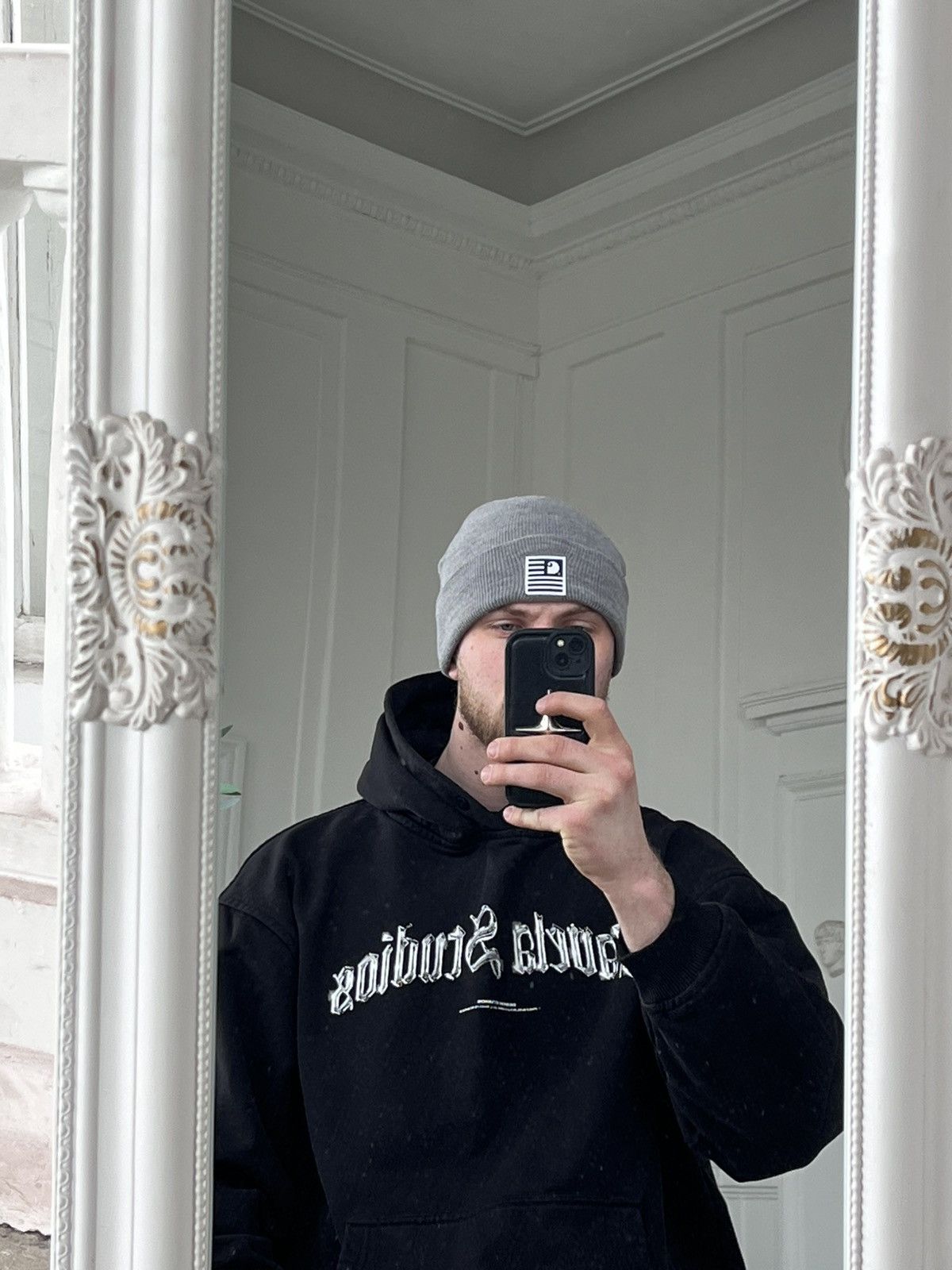 Carhartt Vintage Carhartt Light Grey Beanie Hat Center Logo sk8 Y2K Size ONE SIZE - 2 Thumbnail