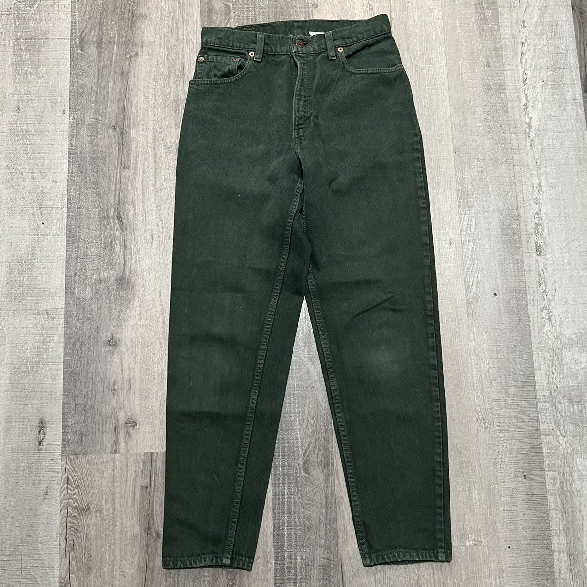 Levi's × Vintage VTG Levis 550 Dark Forest Green Relaxed Fit USA Denim Jeans Size US 29 - 1 Thumbnail