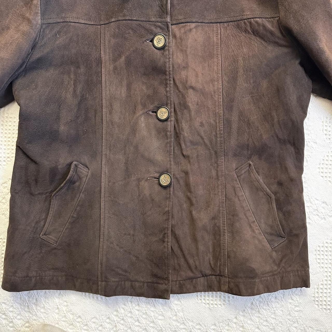 Other Vintage Leather Suede Jacket Coat Womens Large Brown Western Size L / US 10 / IT 46 - 4 Thumbnail