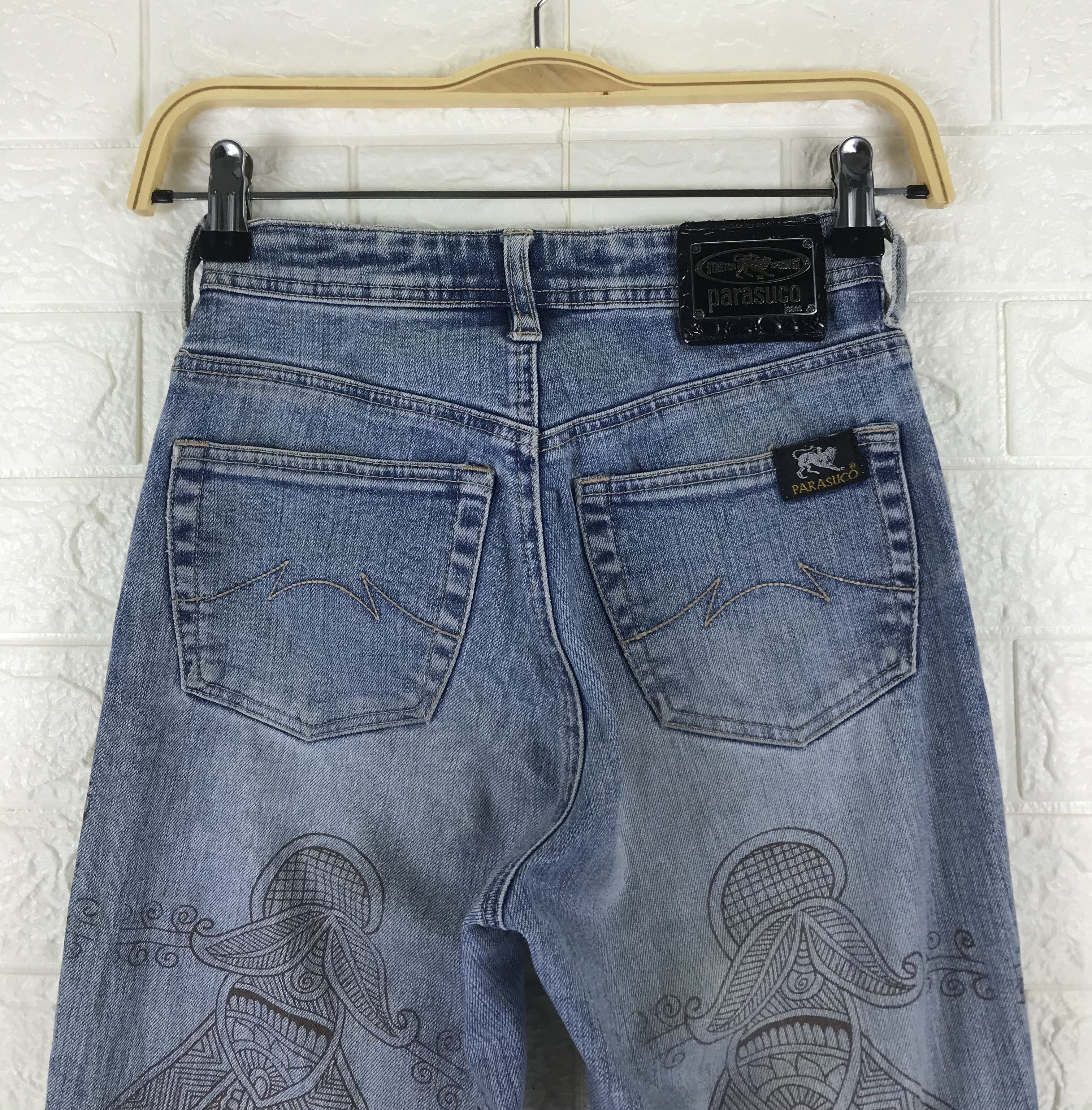 Parasuco Vintage Parasuco Art Pattern Flare Jeans Size 23" - 6 Thumbnail