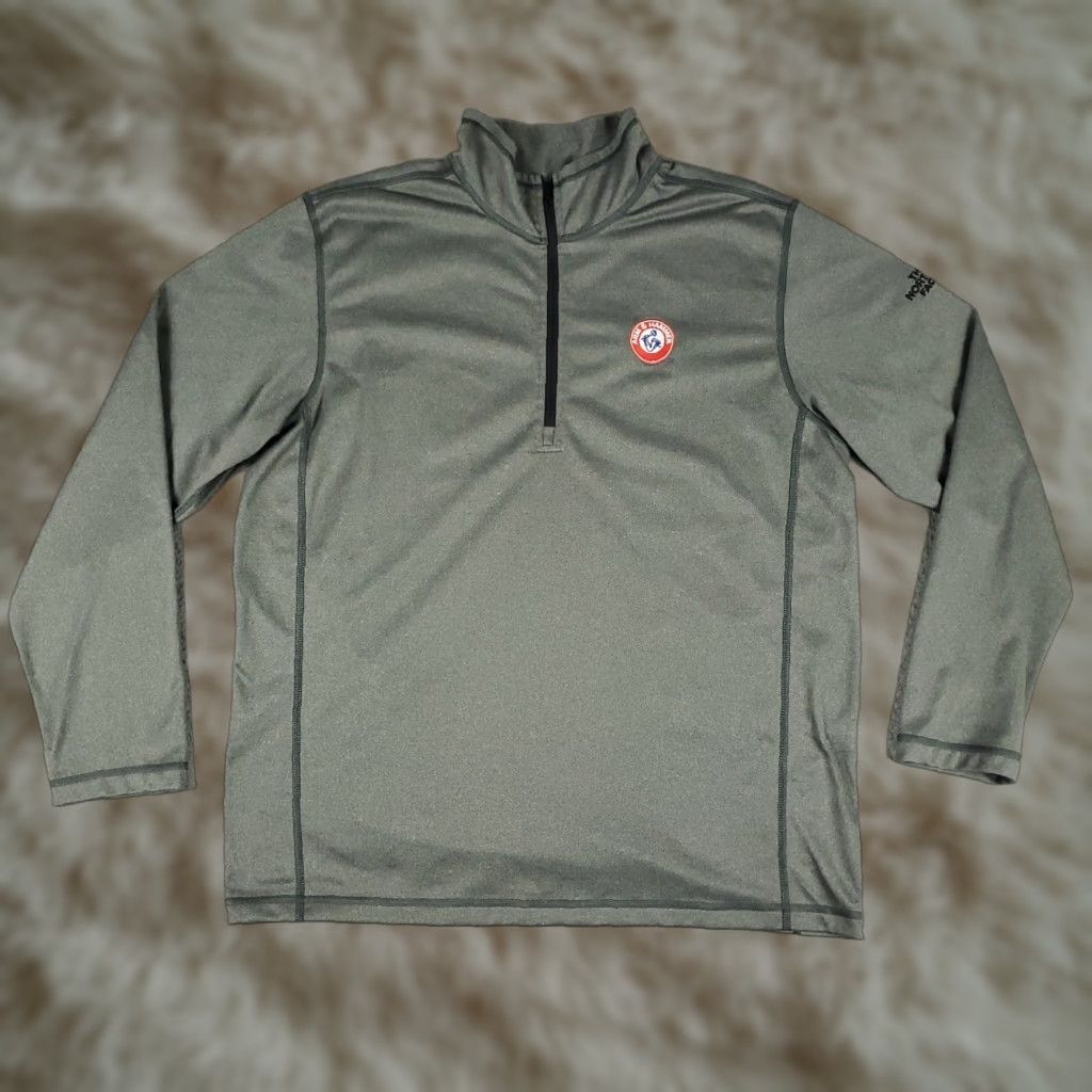 The North Face VINTAGE The North Face Sweater Pullover Mens XL Long Sleeve Gray 1/4 Zip Lightweight Performance Active Wear Size US XL / EU 56 / 4 - 1 Thumbnail