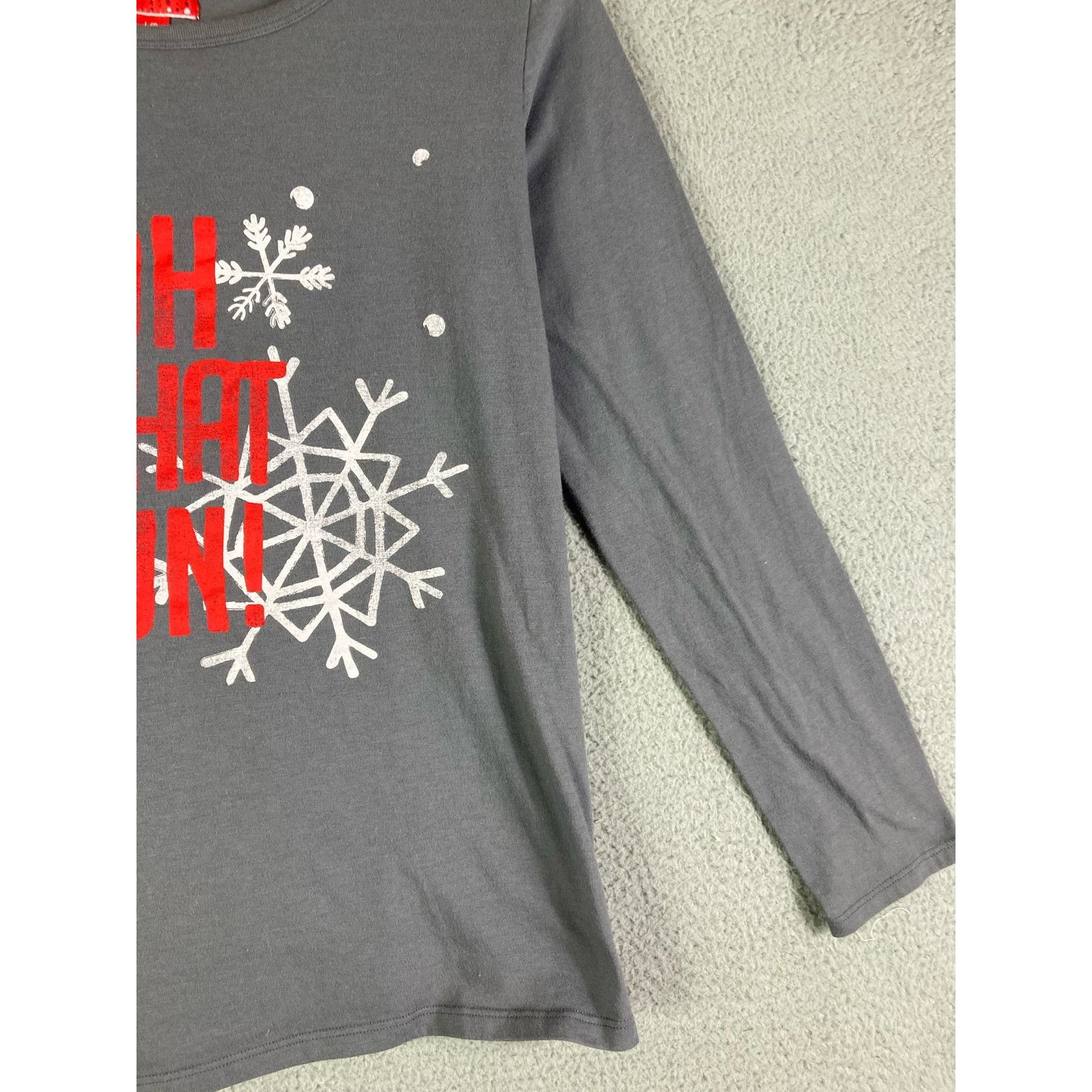 Other Christmas Pajama Shirt Women's Sleep Top Size Large Grey Size L / US 10 / IT 46 - 7 Thumbnail