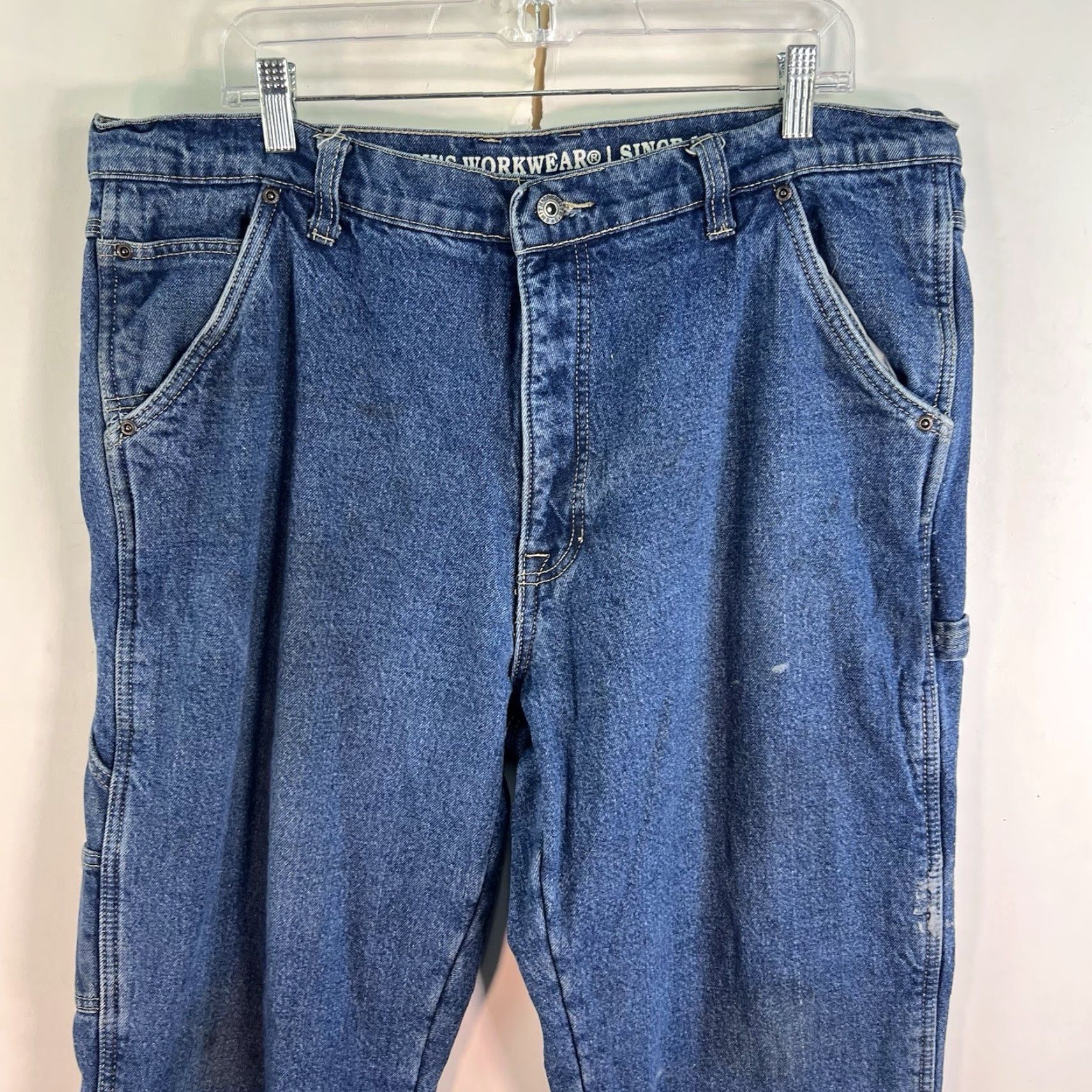 Vintage Smiths Workwear Pants Men Size 40 X30 Denim Lined Carpenter Blue Mens Size US 40 / EU 56 - 2 Thumbnail