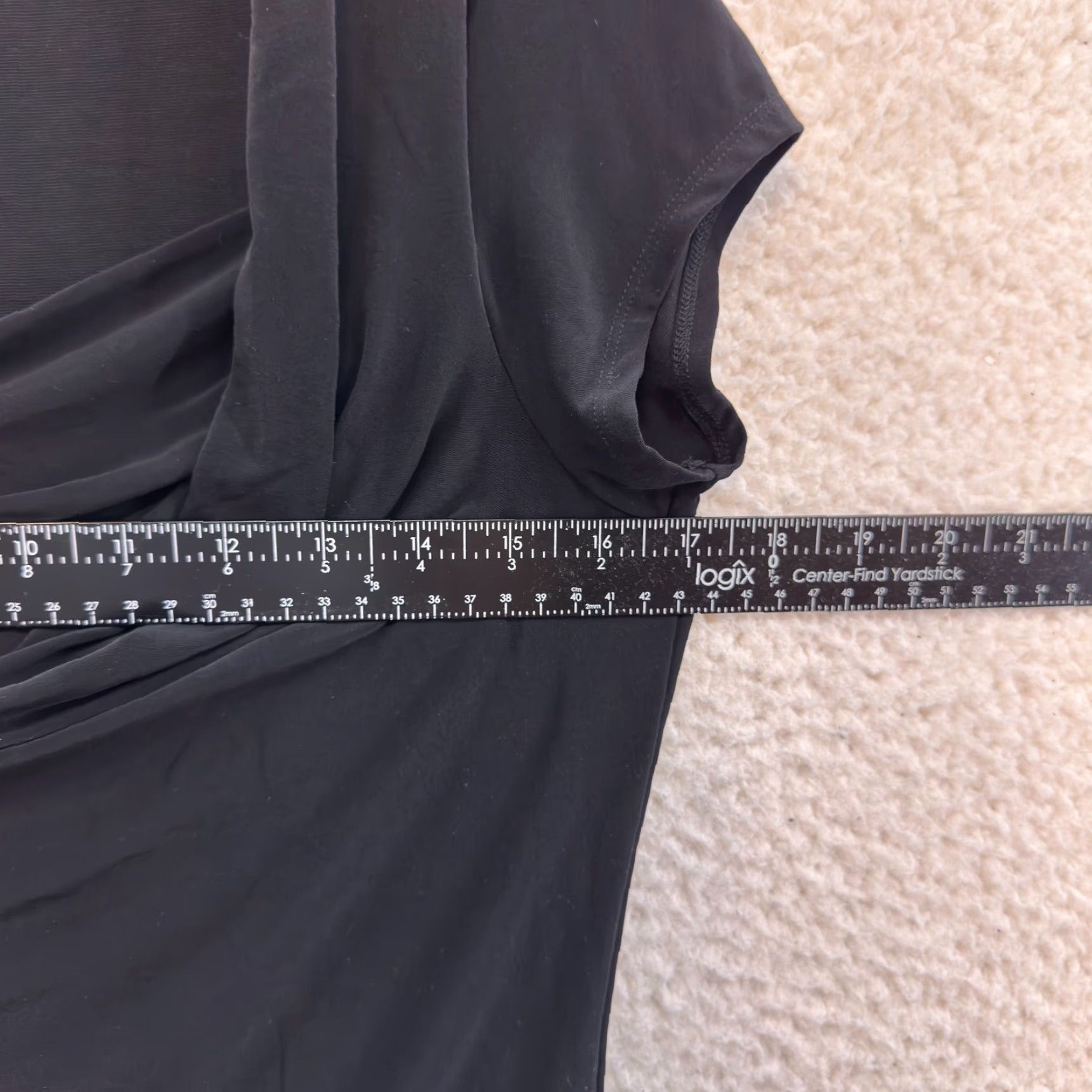 Vintage VINTAGE 90s Y2K Top Black L/XL Shirt Women Siren Cowl Office Slinky Stretch Corpcore Size L / US 10 / IT 46 - 4 Thumbnail